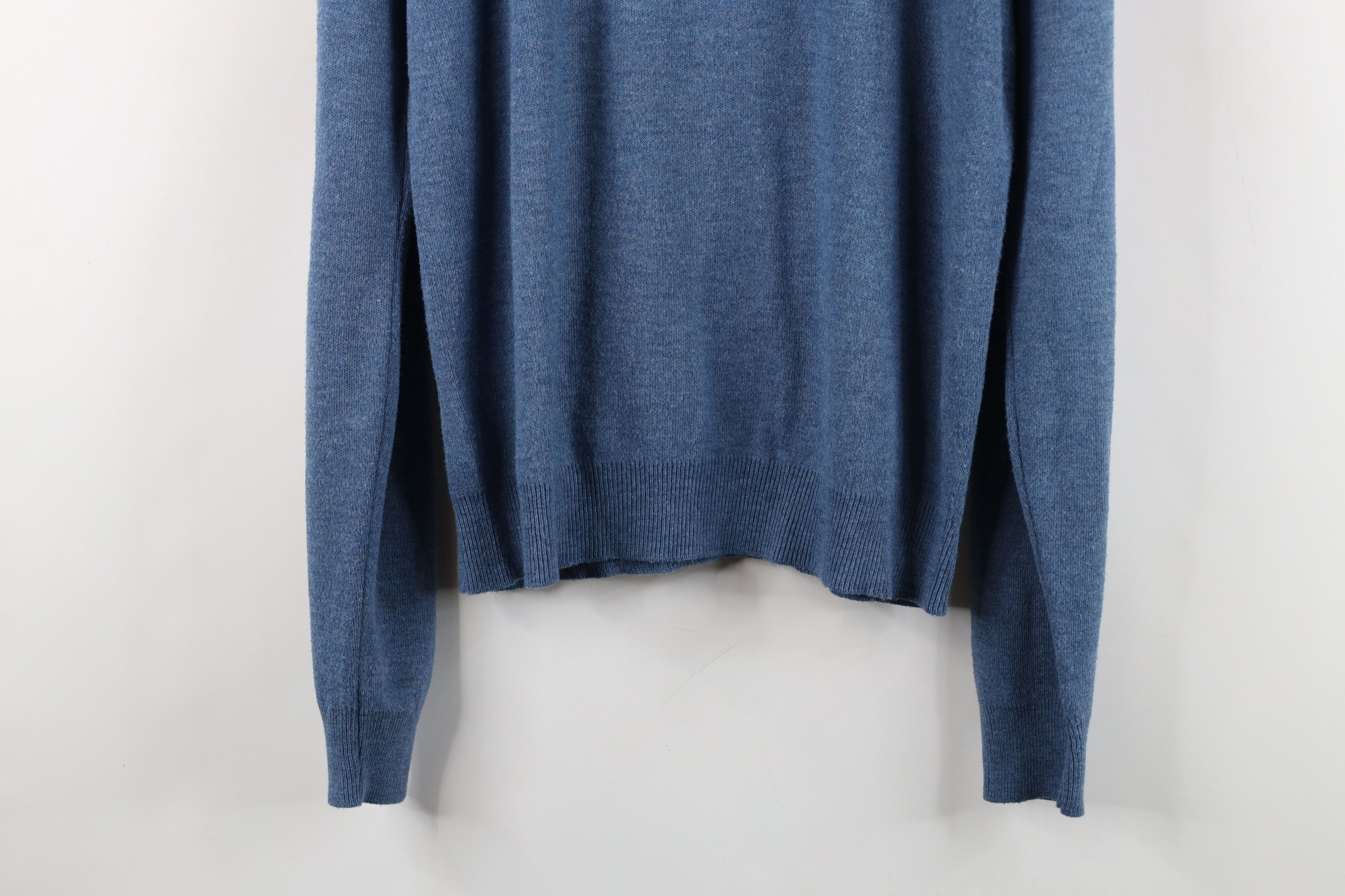 Vintage Vintage 90s Streetwear Blank Knit V-Neck Sweater Blue USA Size US XL / EU 56 / 4 - 10 Thumbnail