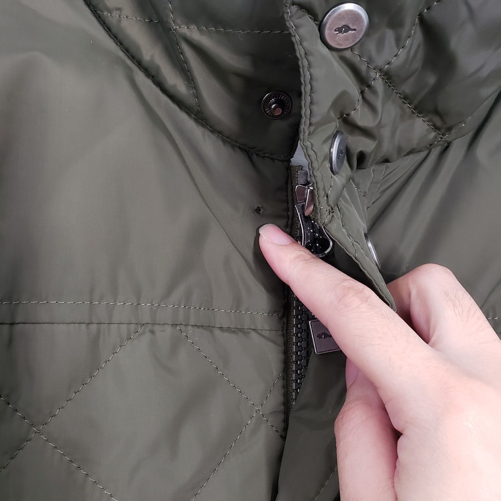 Roots Roots 73 Diamond Quilted Jacket Mens XL Olive Green Zip Size US XL / EU 56 / 4 - 7 Thumbnail