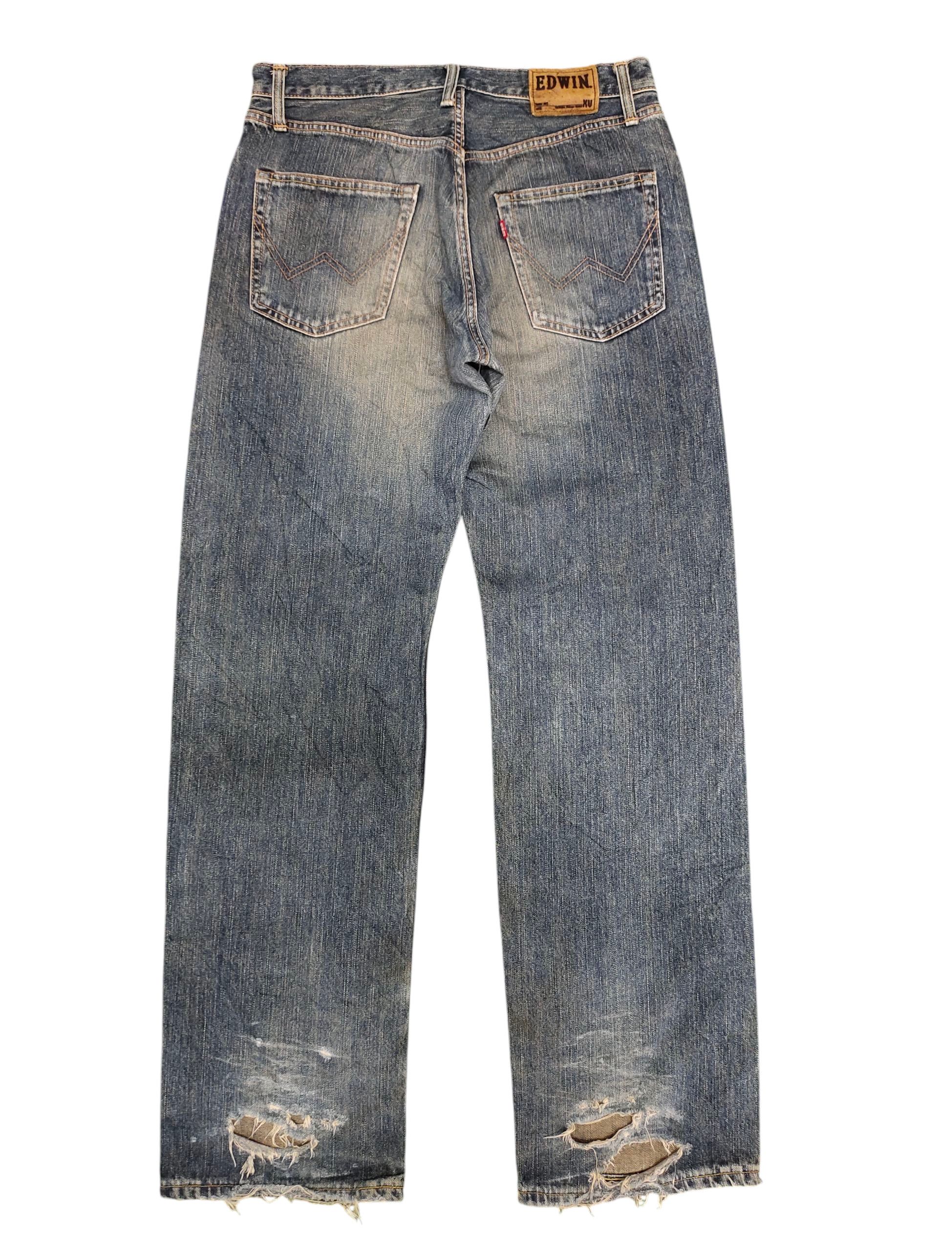 Comme des Garcons × Undercover Loose Jeans Edwin Xv 445 Clawmark Distress Denim Wide Leg Size US 32 / EU 48 - 8 Thumbnail