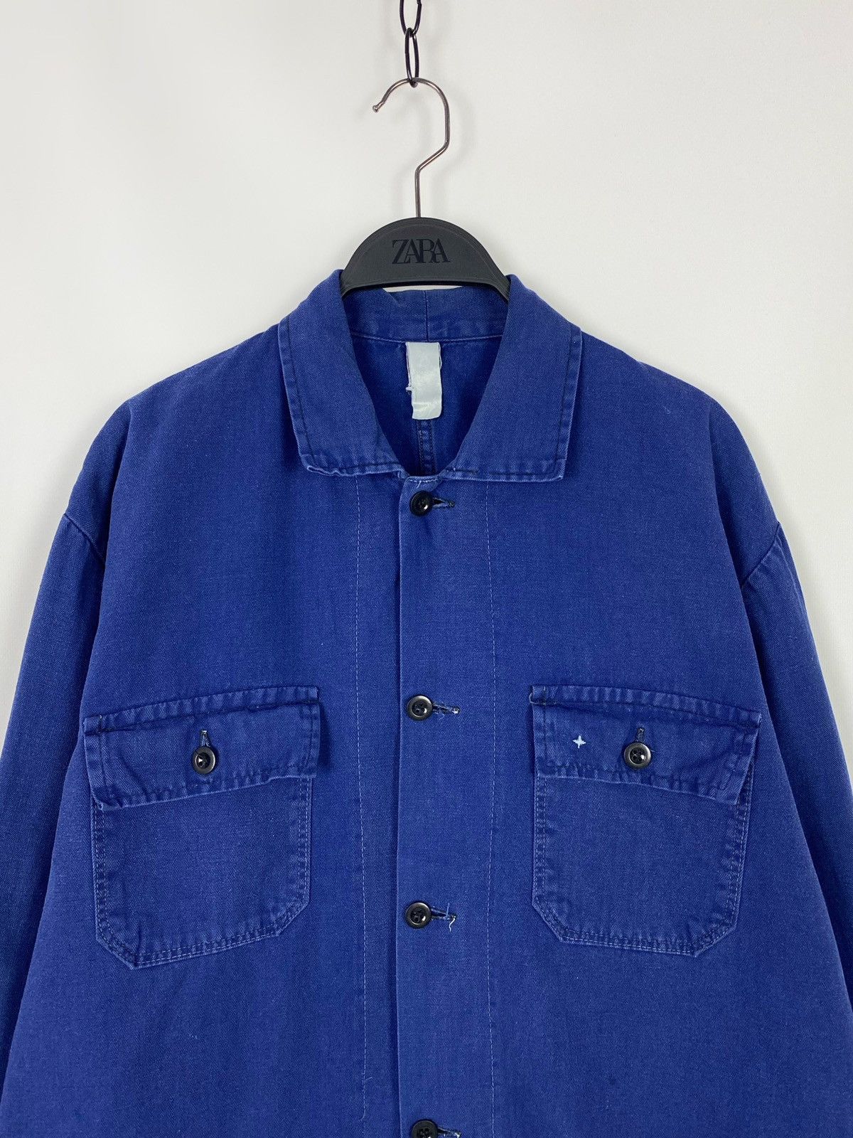 Vintage 80s Vintage Faded Check Pockets Work Jacket Size US L / EU 52-54 / 3 - 3 Thumbnail