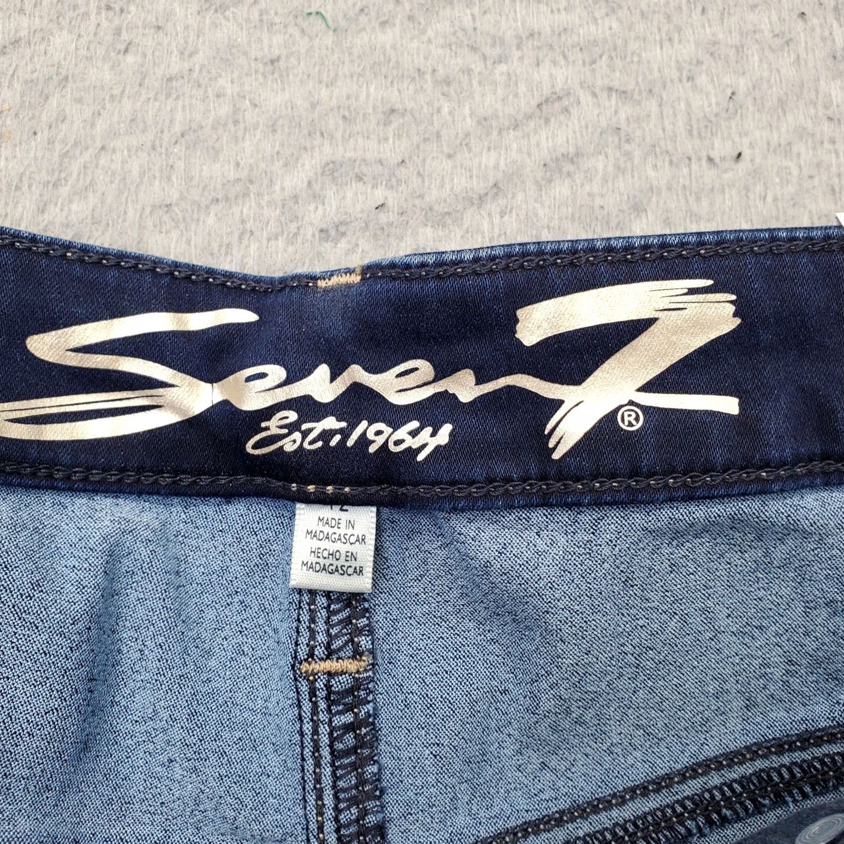 Vintage Seven7 Legging Jeans Women 12 Blue Denim Cotton Ultra High Rise Comfort Size 34" / US 12 / IT 48 - 7 Thumbnail