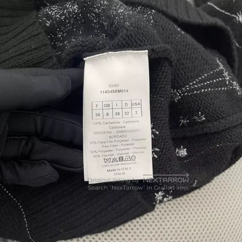 Dior Dior Black embroidered two-strand yarn full of stars cashm Size XXS / US 00 / IT 34 - 4 Thumbnail