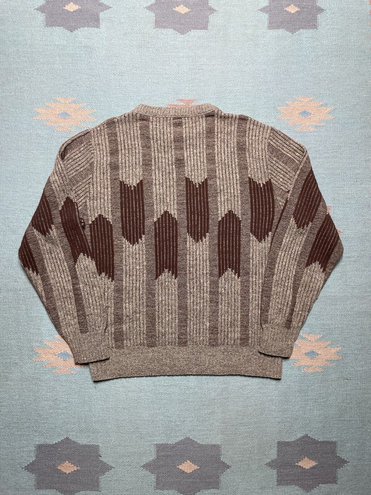 Vintage VTG knit sweater crewneck abstract geometric distressed M Size US M / EU 48-50 / 2 - 7 Thumbnail