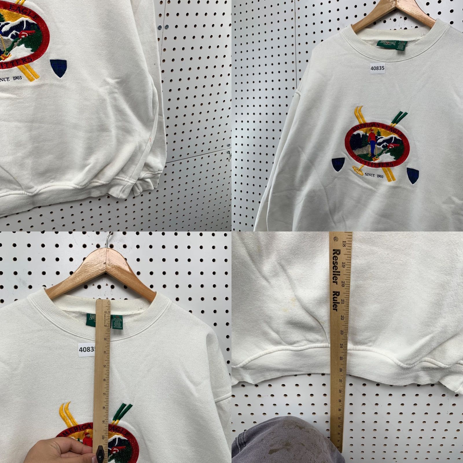 American Eagle Outfitters VINTAGE American Eagle Golf Sweatshirt Men XL White Embroidered 90s Size US XL / EU 56 / 4 - 8 Thumbnail
