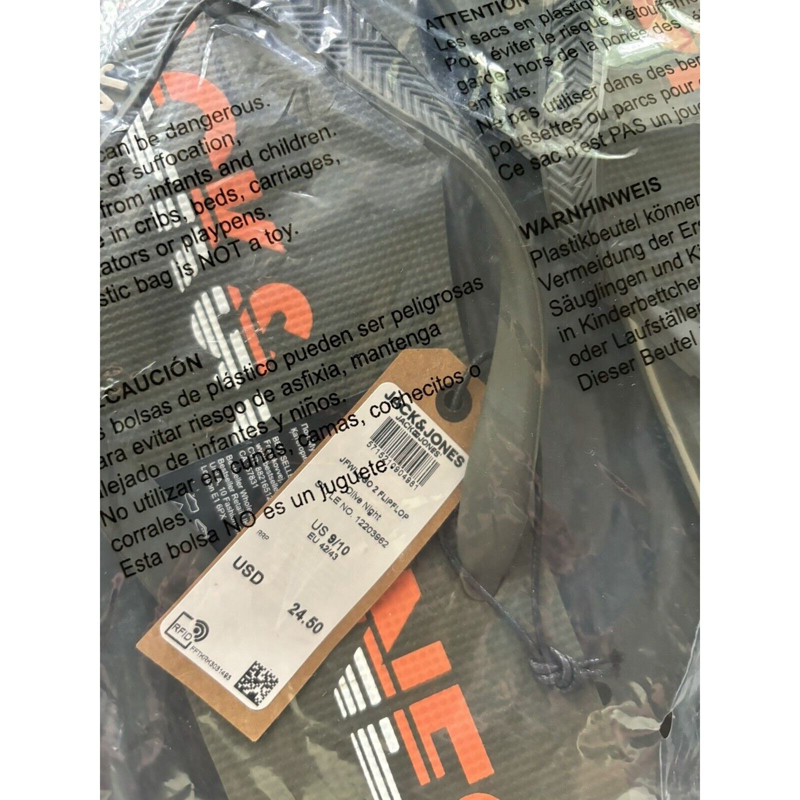 Jack & Jones Men's Flip Flops Jack & Jones Size 9/10 Hunter Green w/tags Size US 10 / EU 43 - 2 Thumbnail