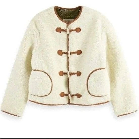 image of Scotch Soda Scotch & Soda Cream Teddy Jacket New Medium, Women's