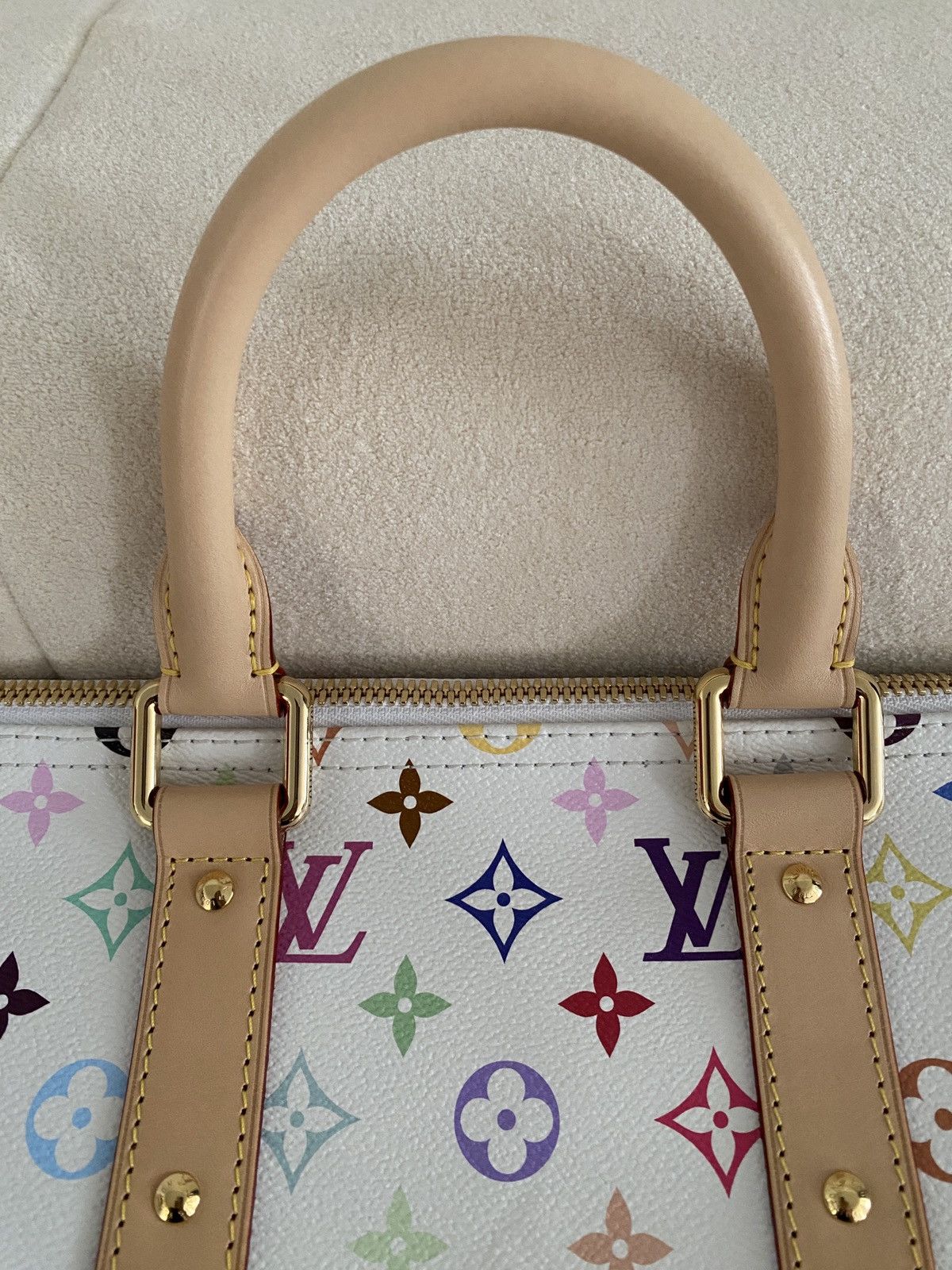 Louis Vuitton × Takashi Murakami Louis Vuitton Murakami Keepall Bandoulière 45 Monogram White Size ONE SIZE - 18 Thumbnail