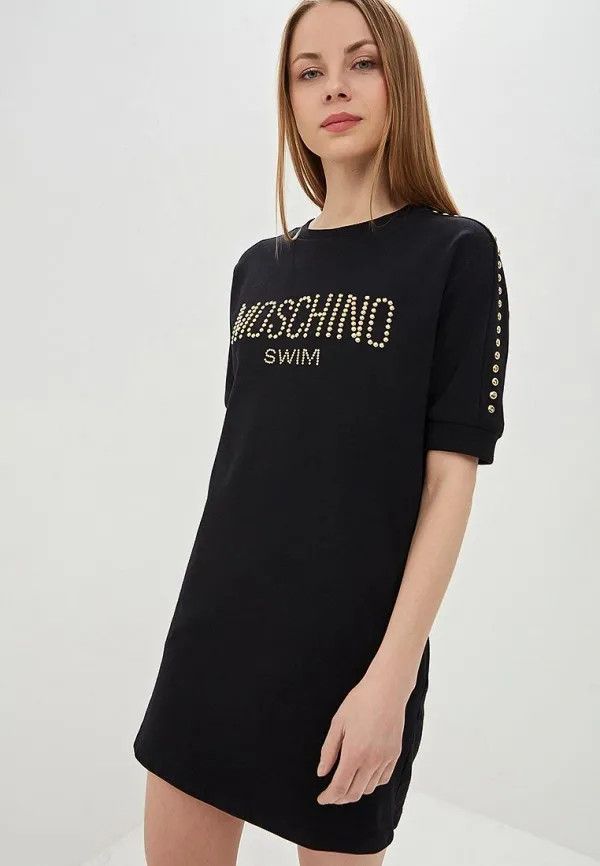 Moschino Moschino Swim Black Logo Dress Size M/S Size M / US 6-8 / IT 42-44 - 4 Thumbnail
