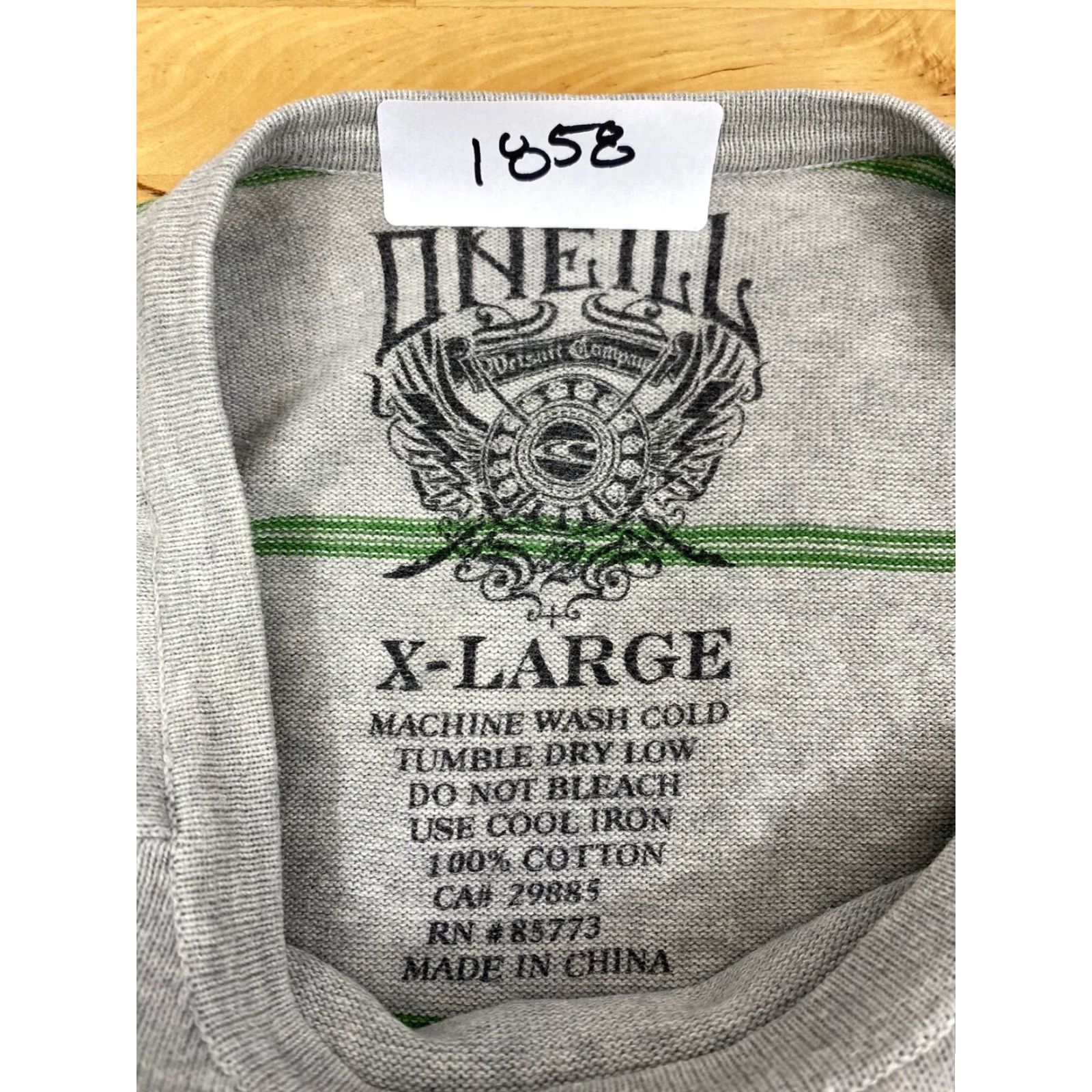 O'Neill O'Neill Men Long Sleeve Pullover Shirt XL Gray Green Crew Neck Striped Vintage No Size US XL / EU 56 / 4 - 3 Thumbnail