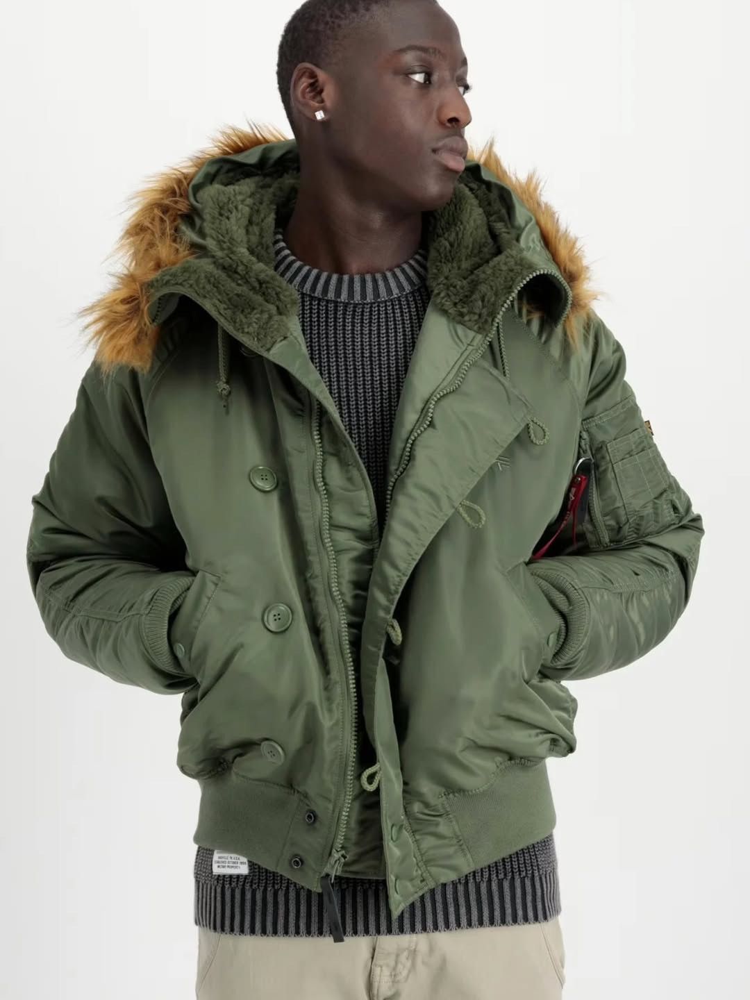 Alpha Industries Vintage Alpha Industries N2B Fur Bomber Jacket Size US L / EU 52-54 / 3 - 12 Thumbnail