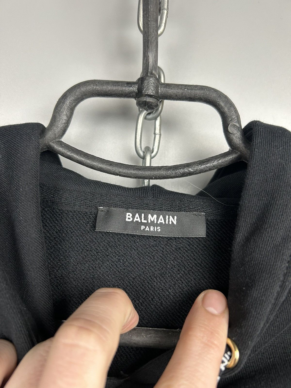 Balmain Balmain Crop Top Hooded Sweatshirt Black Size S / US 4 / IT 40 - 5 Thumbnail