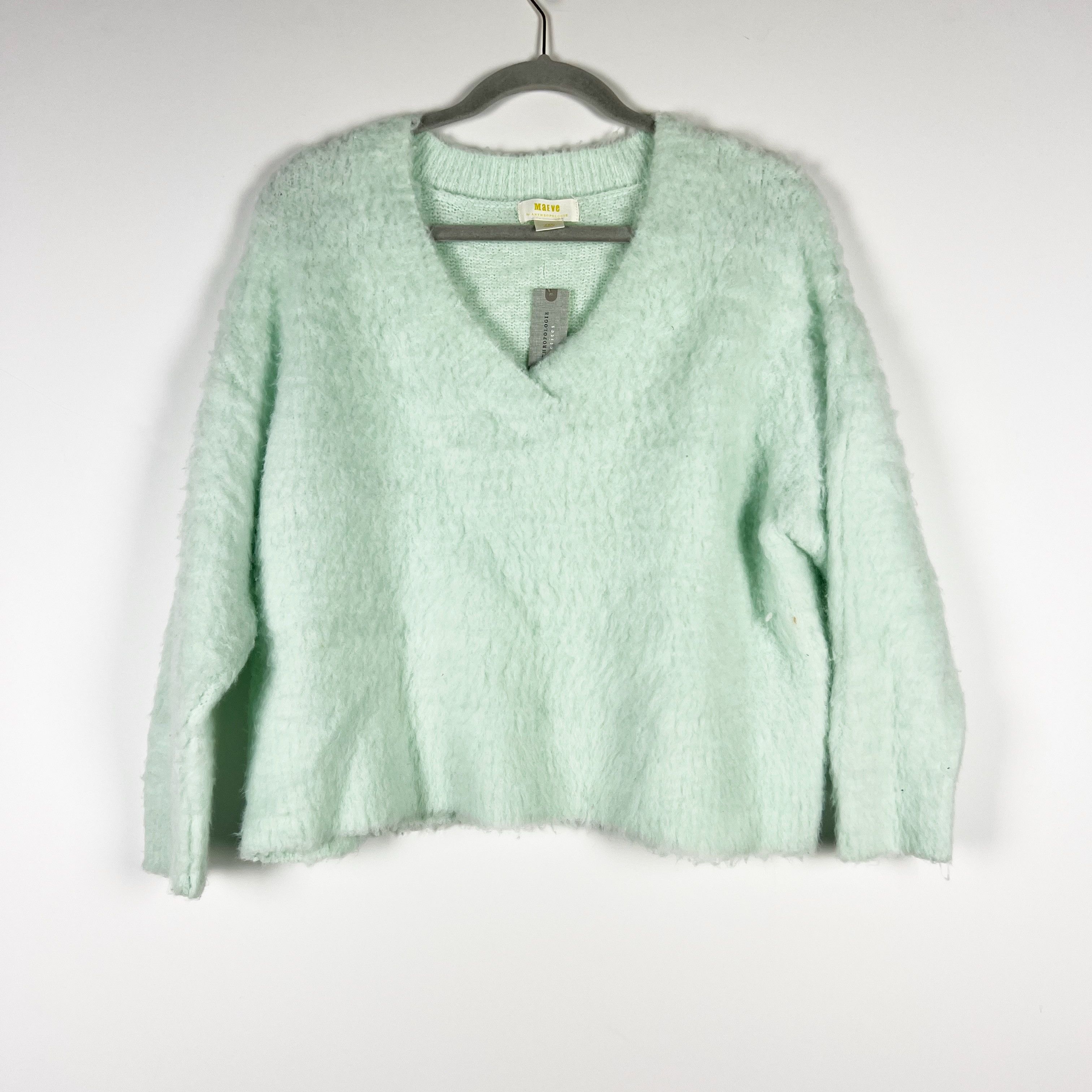 NEW Maeve Anthropologie Wool Plush Fuzzy V