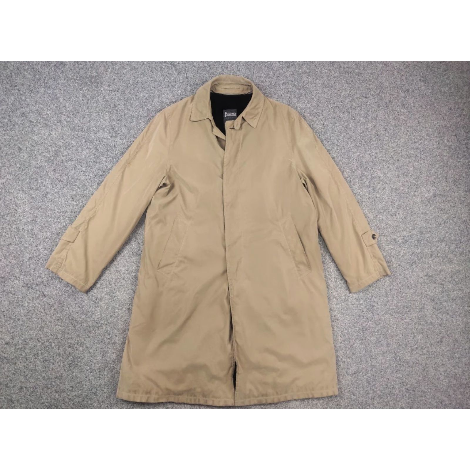 Herno Herno Vintage Trench Coat Mens Beige Nylon Blend Oversized Jacket Wool Lining Size US M / EU 48-50 / 2 - 5 Thumbnail