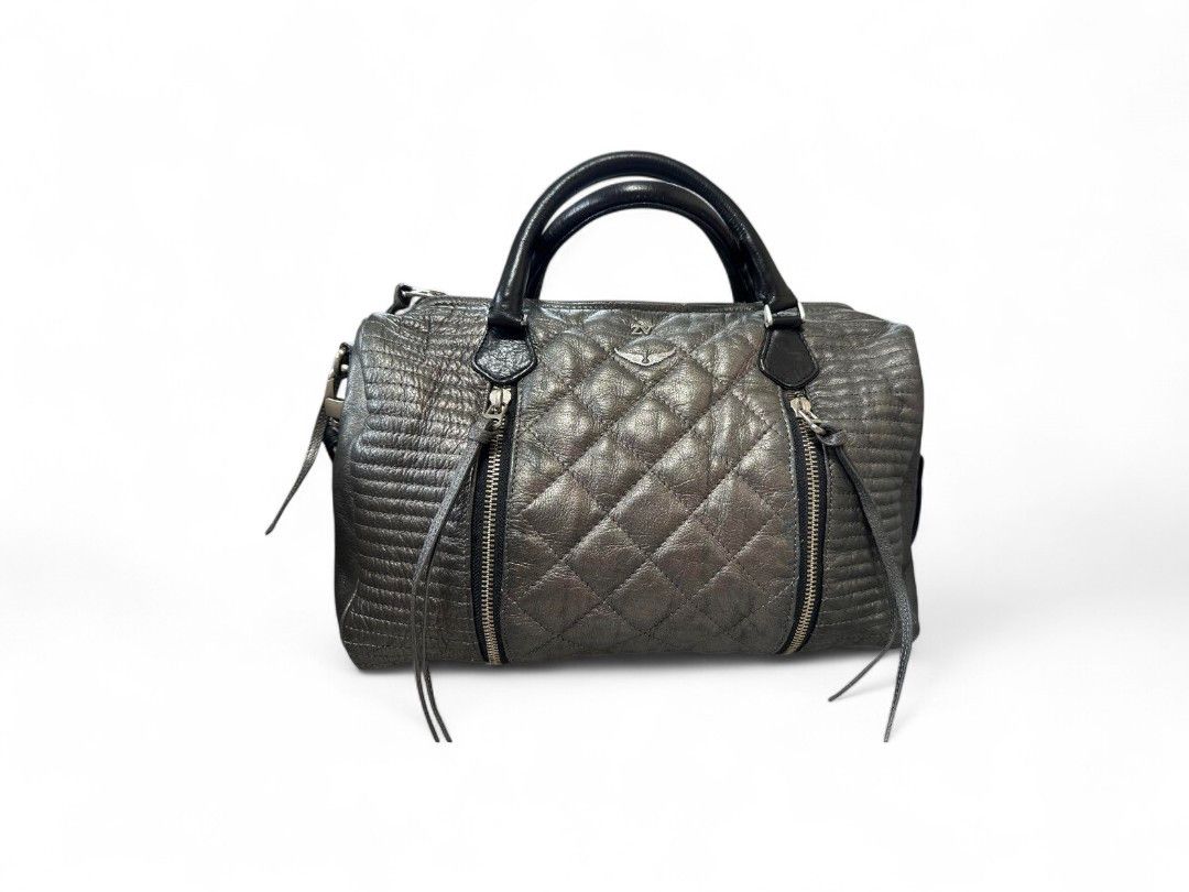 Zadig & Voltaire Zadig & Voltaire - Sunny Bubble V2 Gunmetal Leather Handbag Size ONE SIZE - 1 Thumbnail