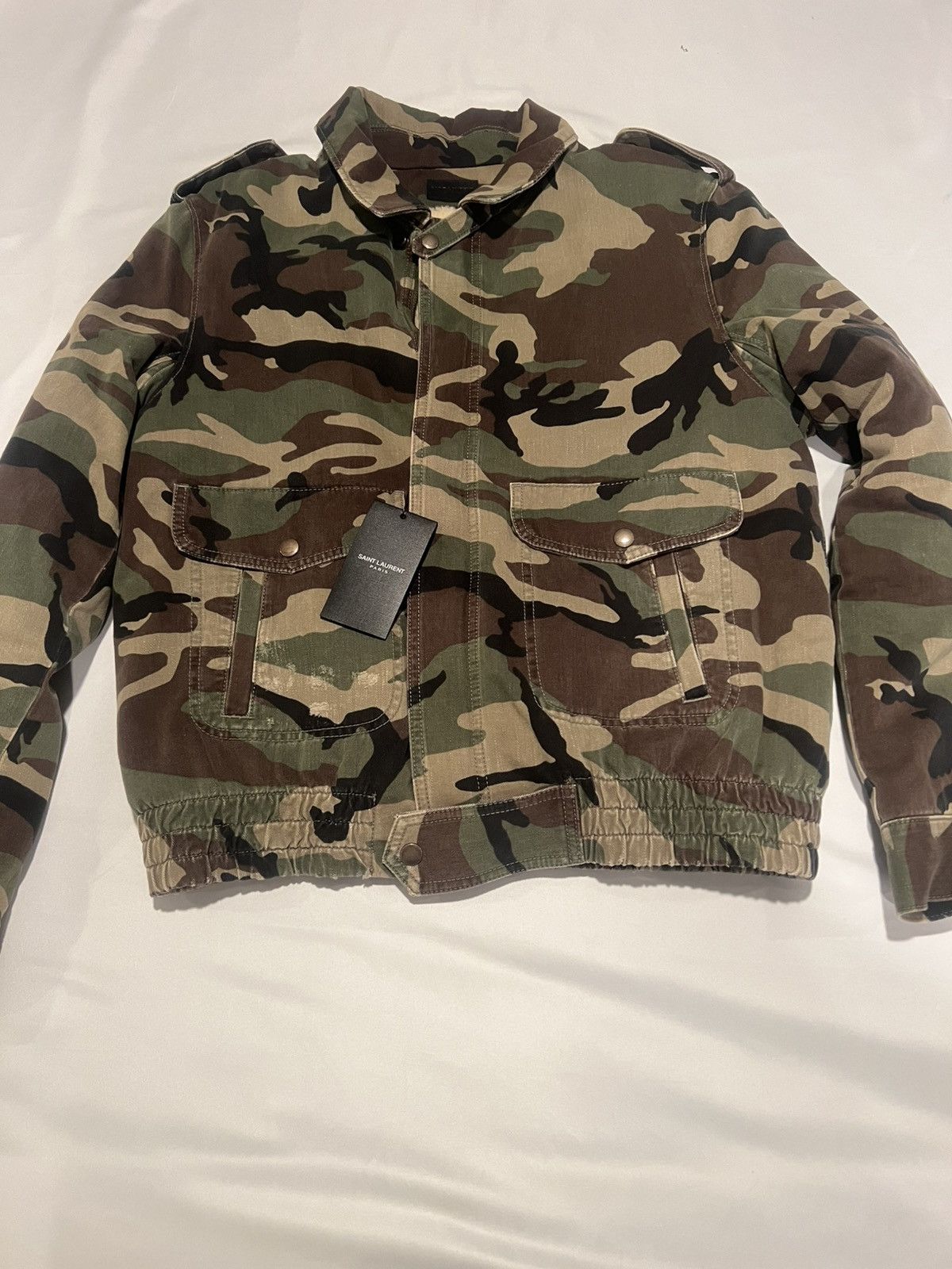 Saint Laurent men's camo shearling $2290