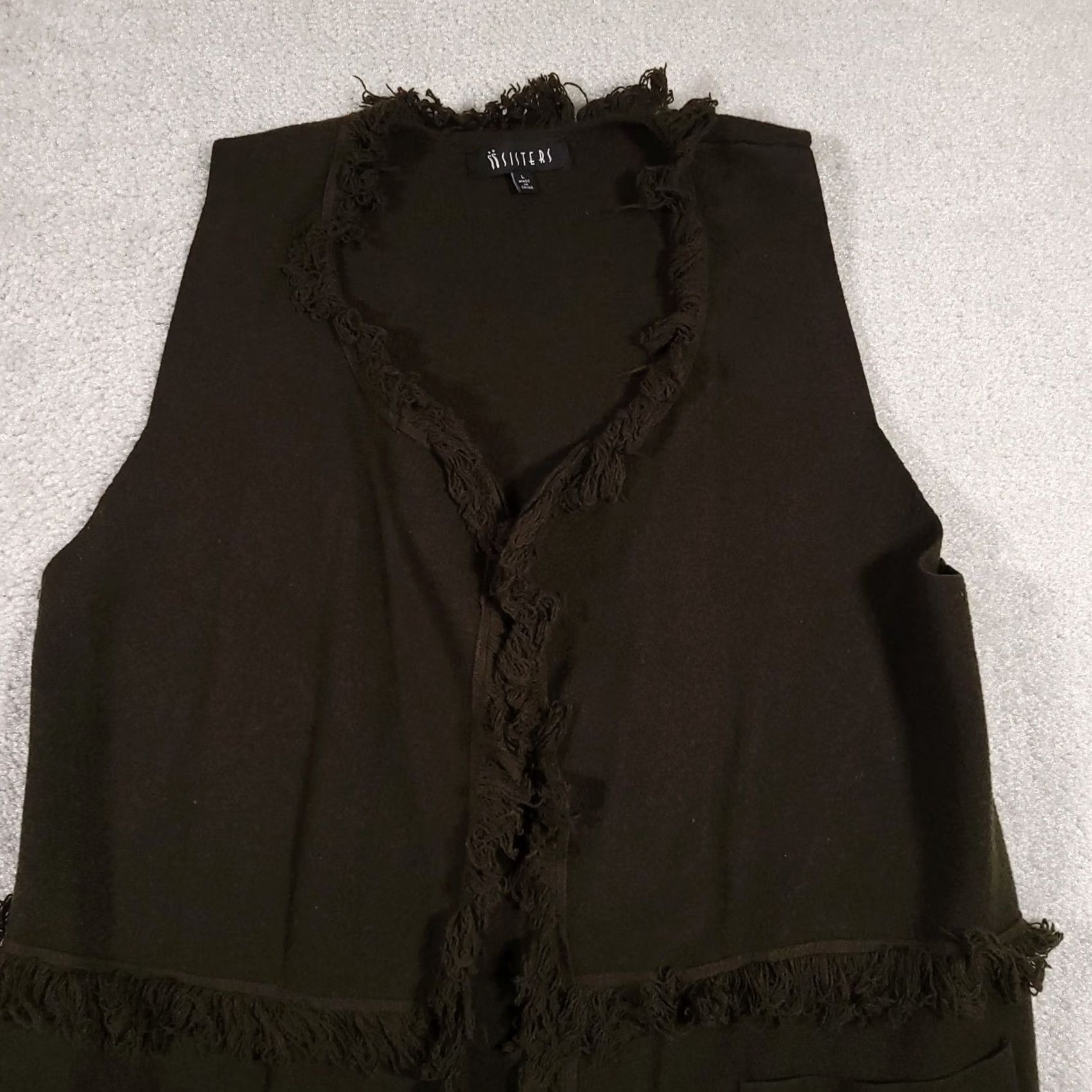 Vintage VINTAGE II Sisters Two Sisters Duster Cardigan Sweater Sleeveless L Green Pockets 90s Bohemian Womens Mens? Size L / US 10 / IT 46 - 3 Thumbnail