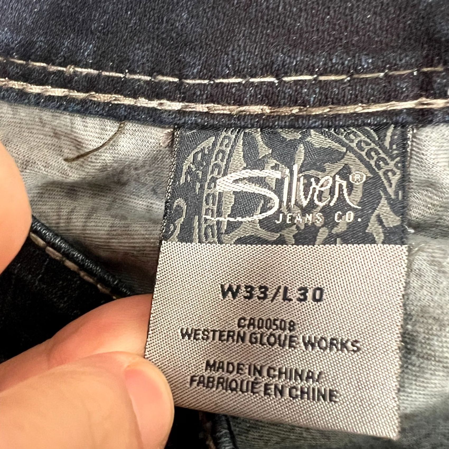 Silver Jeans Co. VINTAGE Silver Jeans Women Bootcut Jeans 33x30 Blue Suki Surplus Distressed Embellished 5-Pocket Womens Size 24" / US 00 / IT 34 - 7 Thumbnail