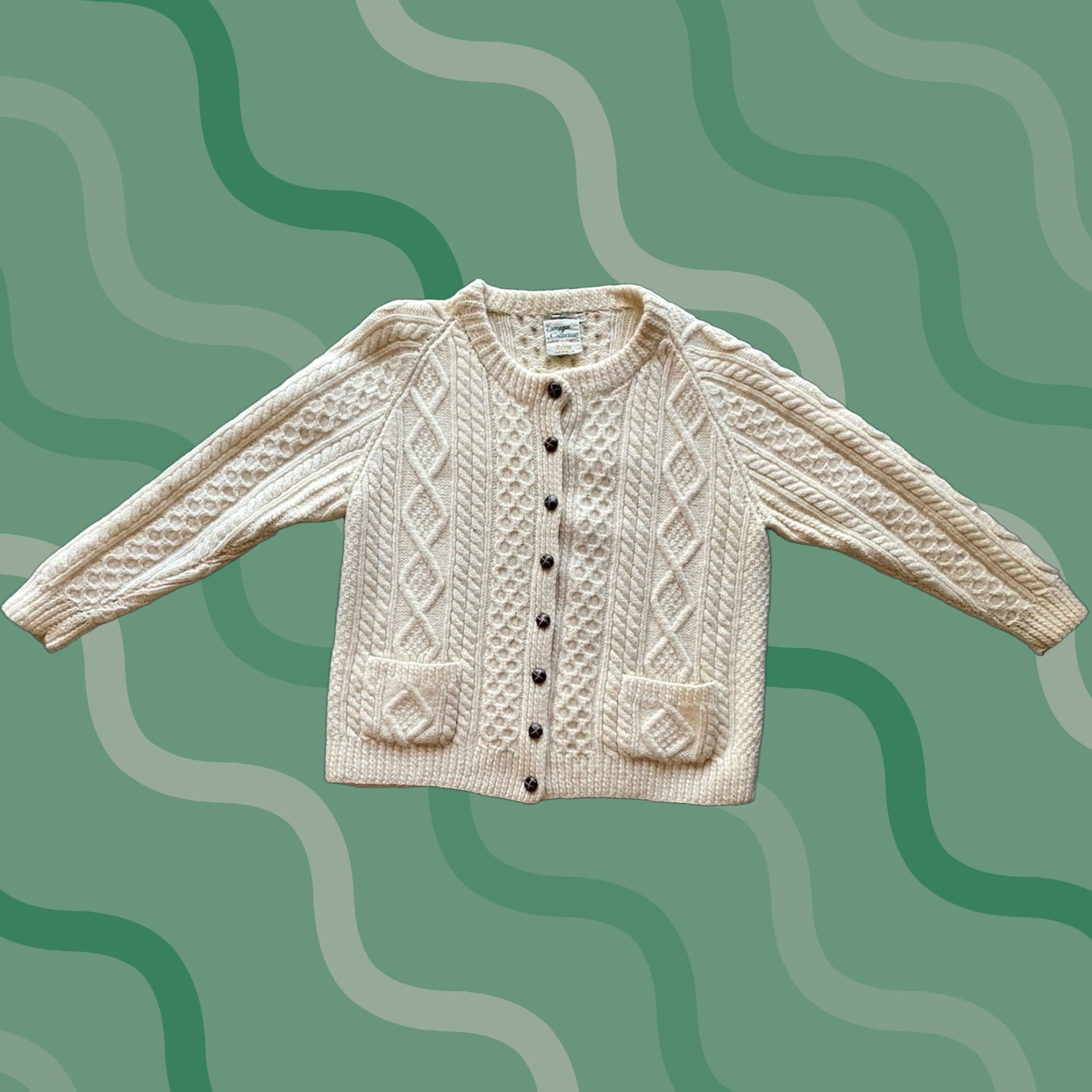 Vintage Magee Donegal Collection Aran Handknit Wool Cardigan Women’s XL Flaws Wool See Photos Cardigan Women’s XL Flaws Size XL / US 12-14 / IT 48-50 - 1 Thumbnail