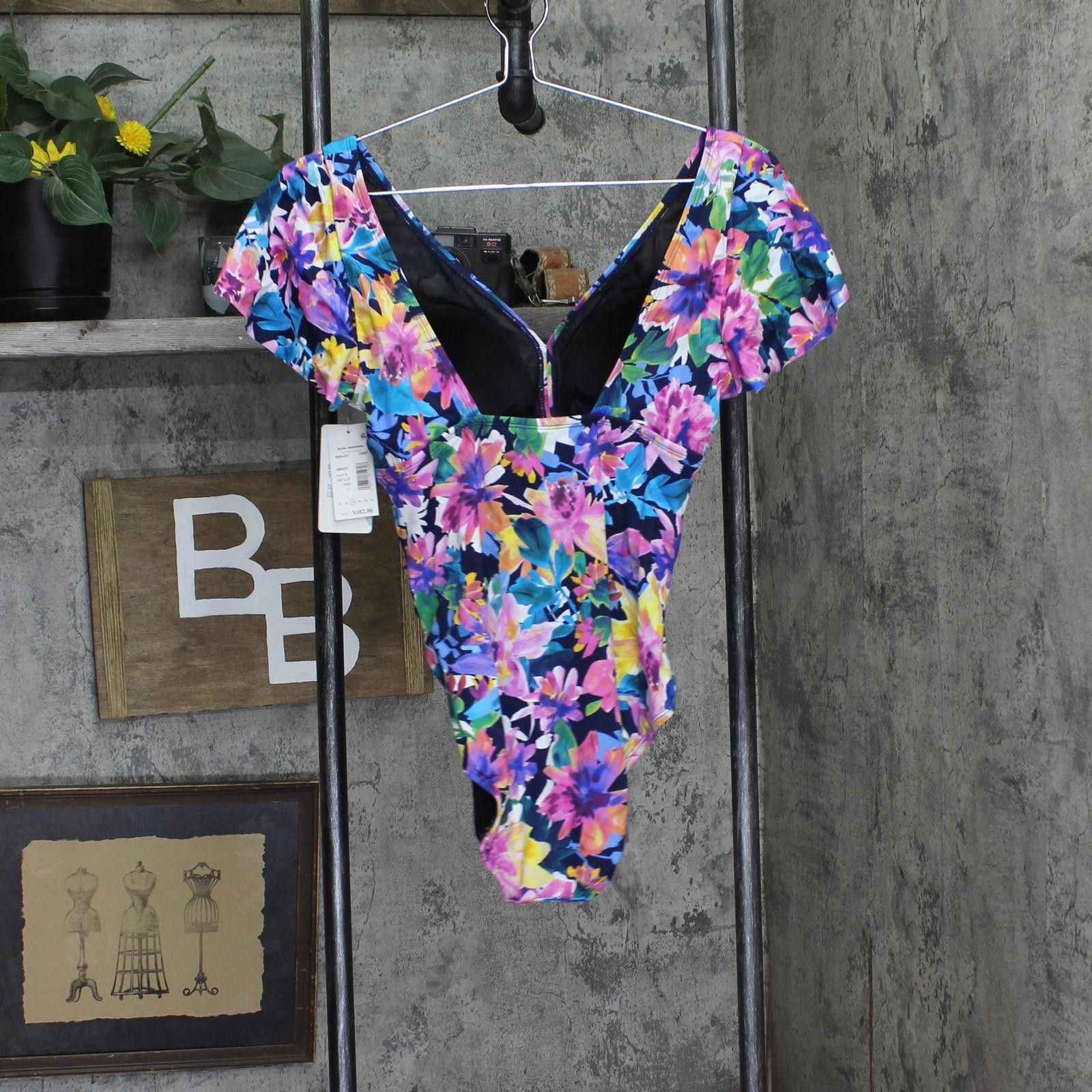 Other Nwt Swim Solutions One-piece Swimsuit Navy Blue Multi 12 Size ONE SIZE - 2 Thumbnail