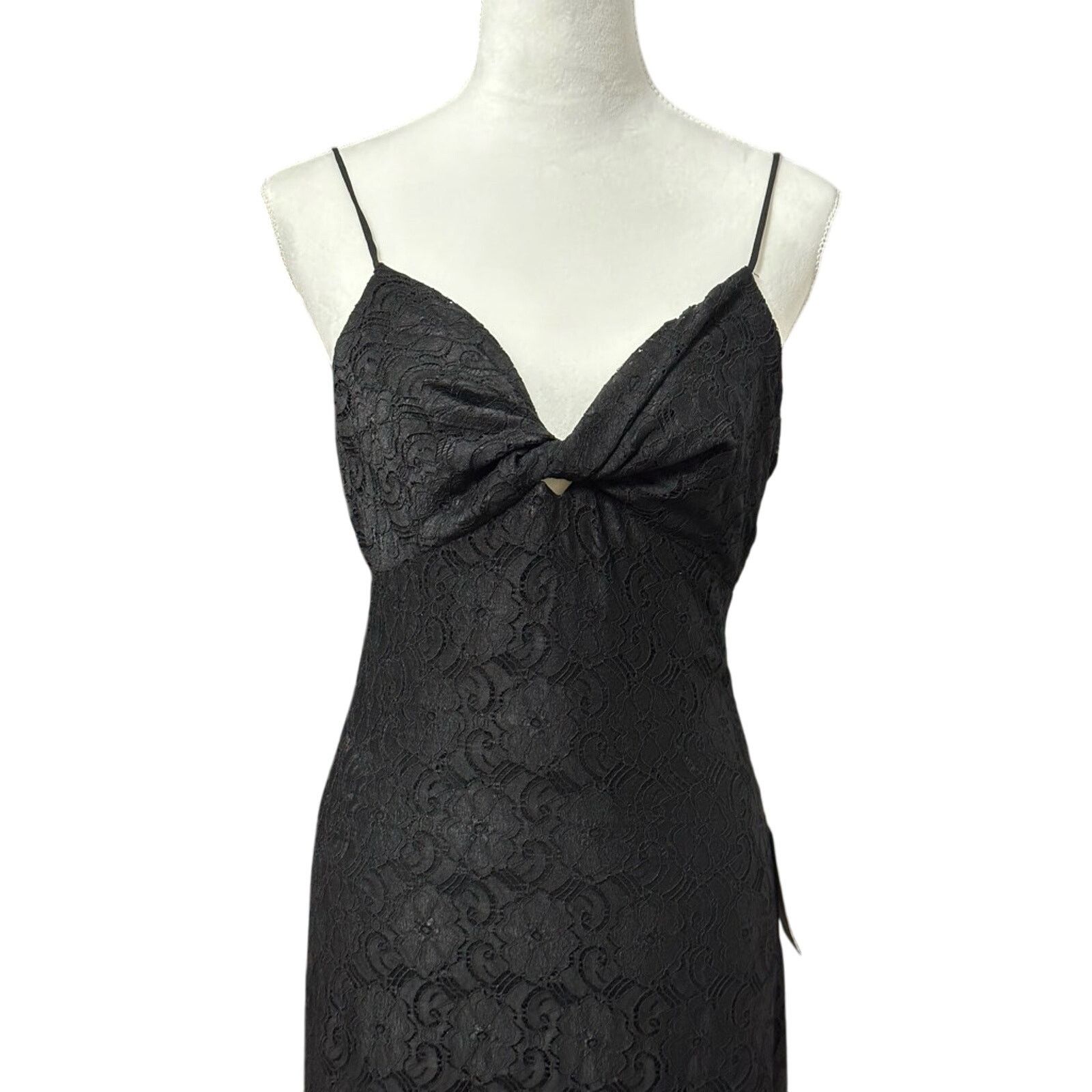 NSR Midi Dress Floral Sweetheart Neckline Sleeveless Lace M