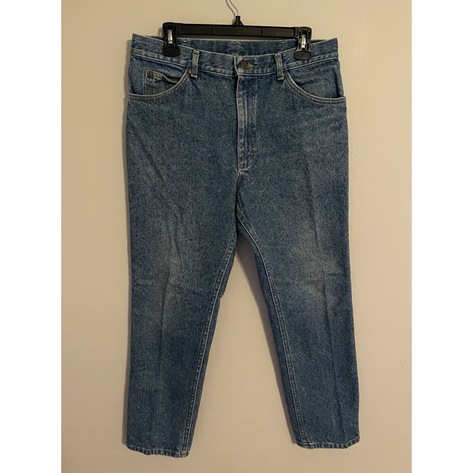 Lee VINTAGE Lee Riders Union Made in the USA Light Wash Denim Jeans Men's 33x30 Size US 33 - 3 Thumbnail