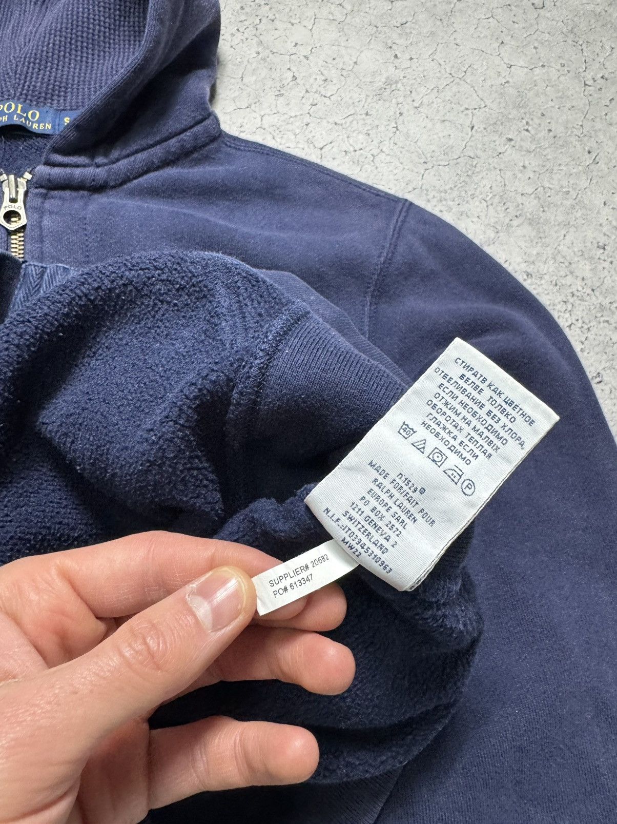 Polo Ralph Lauren × Ralph Lauren × Vintage Vintage Full Zip Hoodie Polo Ralph Lauren Navy Hype PRL Y2K Size US S / EU 44-46 / 1 - 9 Thumbnail
