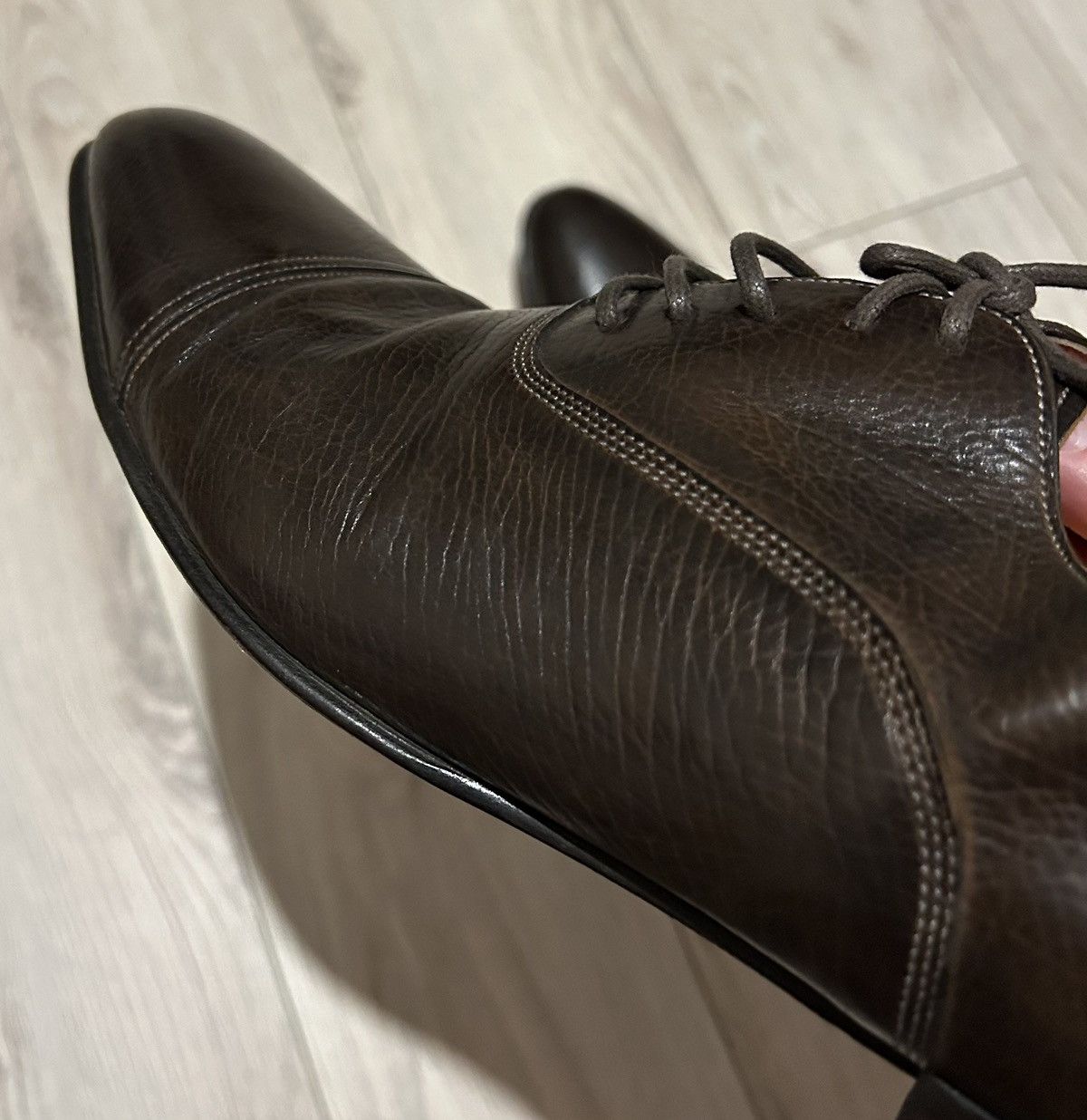 Santoni Santoni classic brown leather oxford formal shoes Size US 12 / EU 45 - 7 Thumbnail