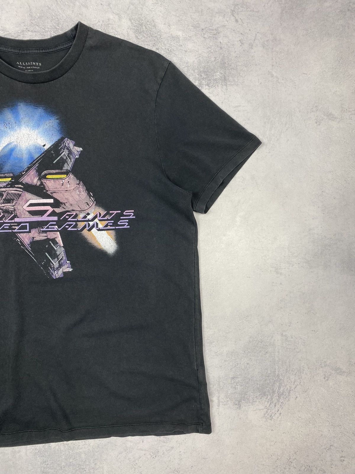 Allsaints Allsaints Arcade Space Faded Black T Shirt Size L Size US L / EU 52-54 / 3 - 4 Thumbnail