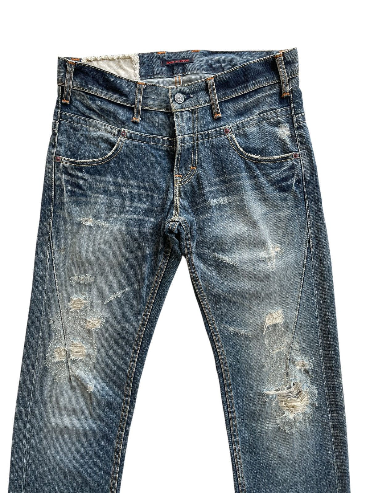Vintage Blue Way Distressed Flare Denim Size US 30 / EU 46 - 3 Thumbnail