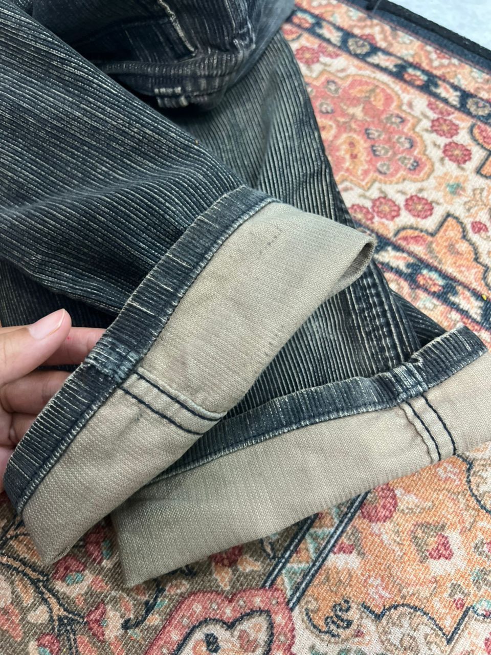 Final Home Final Home Corduroy Distressed Cargo Pants Size US 30 / EU 46 - 9 Thumbnail