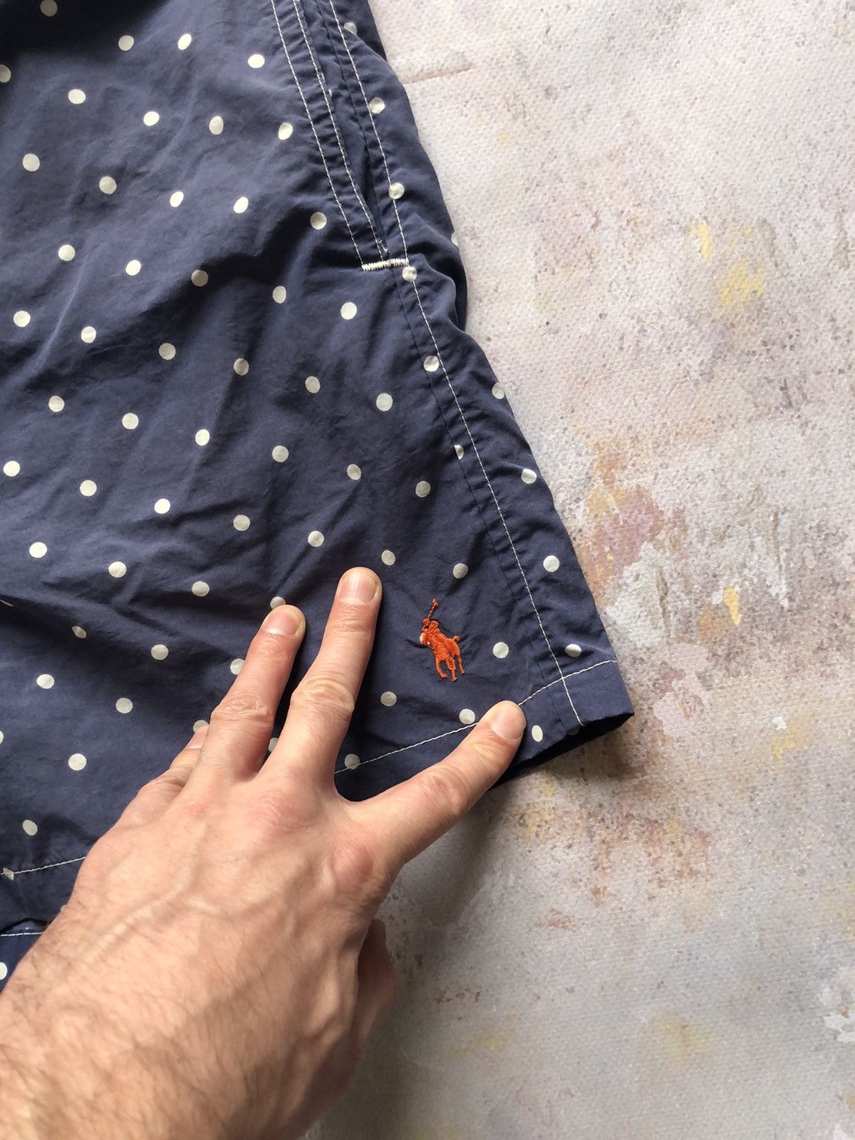 Designer Polo Ralph Lauren men's swimming shorts polka dots old money Size US 32 / EU 48 - 2 Thumbnail