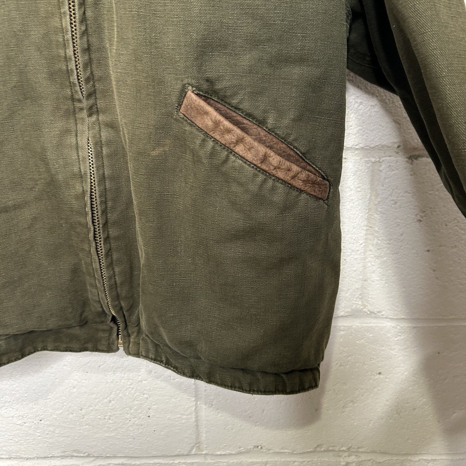 The Unbranded Brand Vintage Quilted Detroit Style Jacket “Moss Green” Size US XL / EU 56 / 4 - 5 Thumbnail