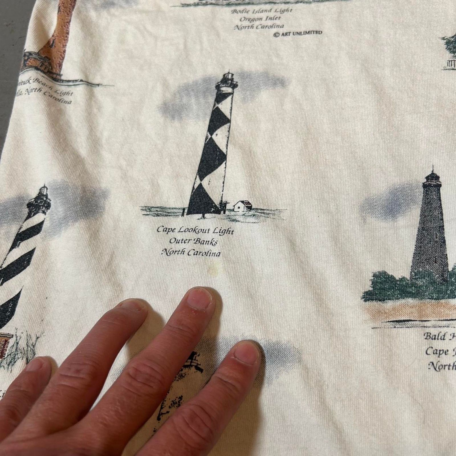 Hanes 80s vintage lighthouse print white Size US M / EU 48-50 / 2 - 2 Thumbnail