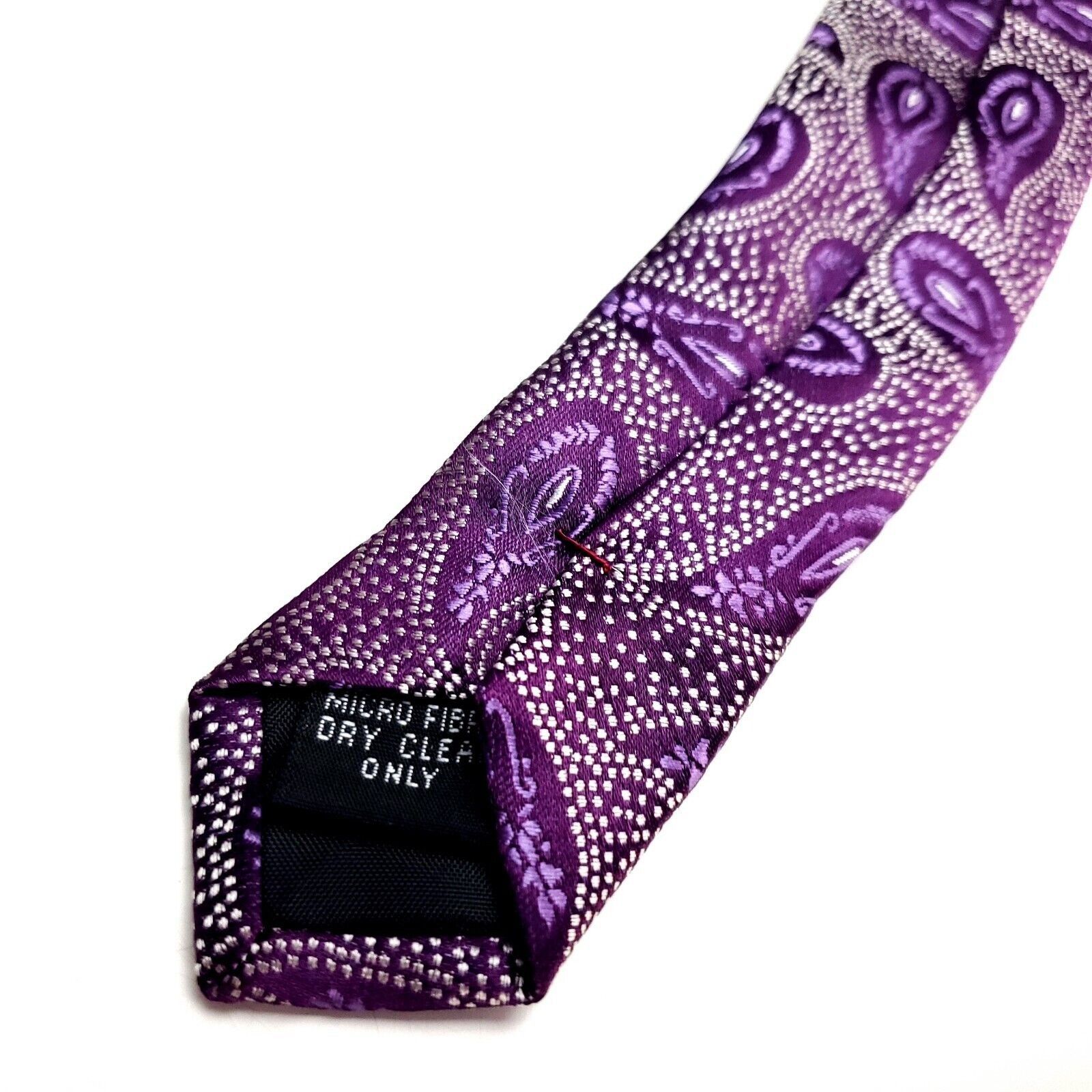 Designer St. Patrick Purple Silk Tie Woven Paisley Size ONE SIZE - 5 Thumbnail