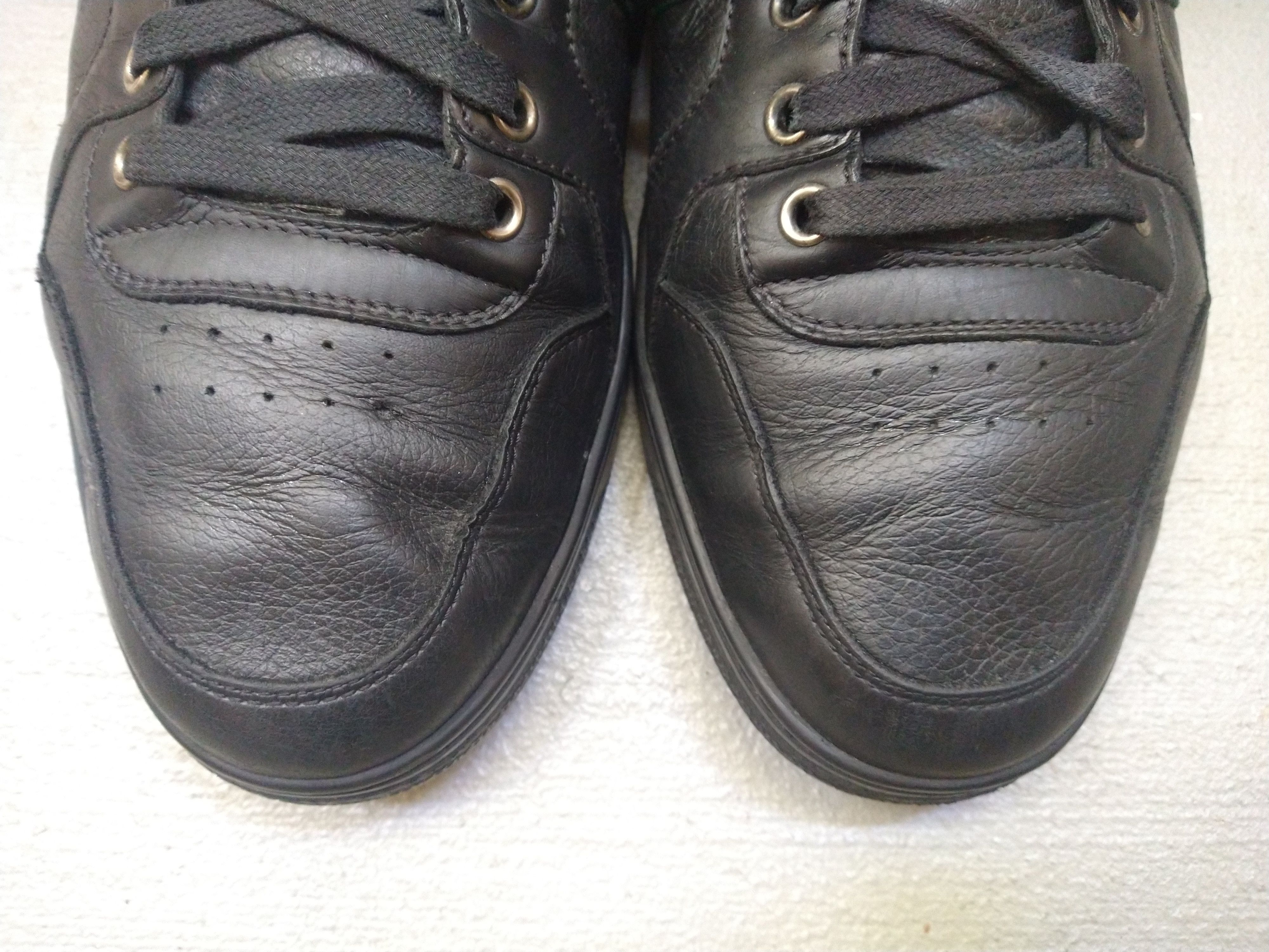 Gucci Gucci High Top Sneakers Black Leather Size 9.5 Lace Up Size US 9.5 / EU 42-43 - 3 Thumbnail