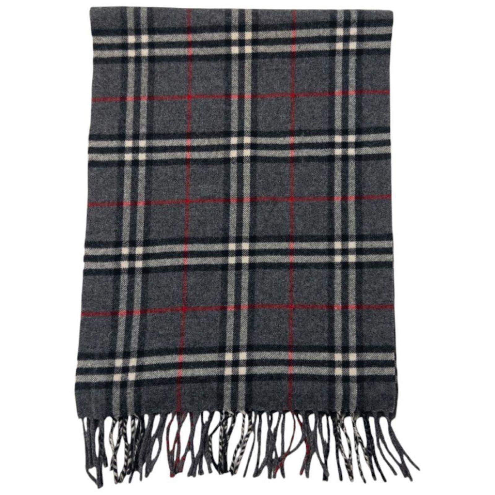 Vintage Burberry Nova Check Lambswool Tassel Scarf