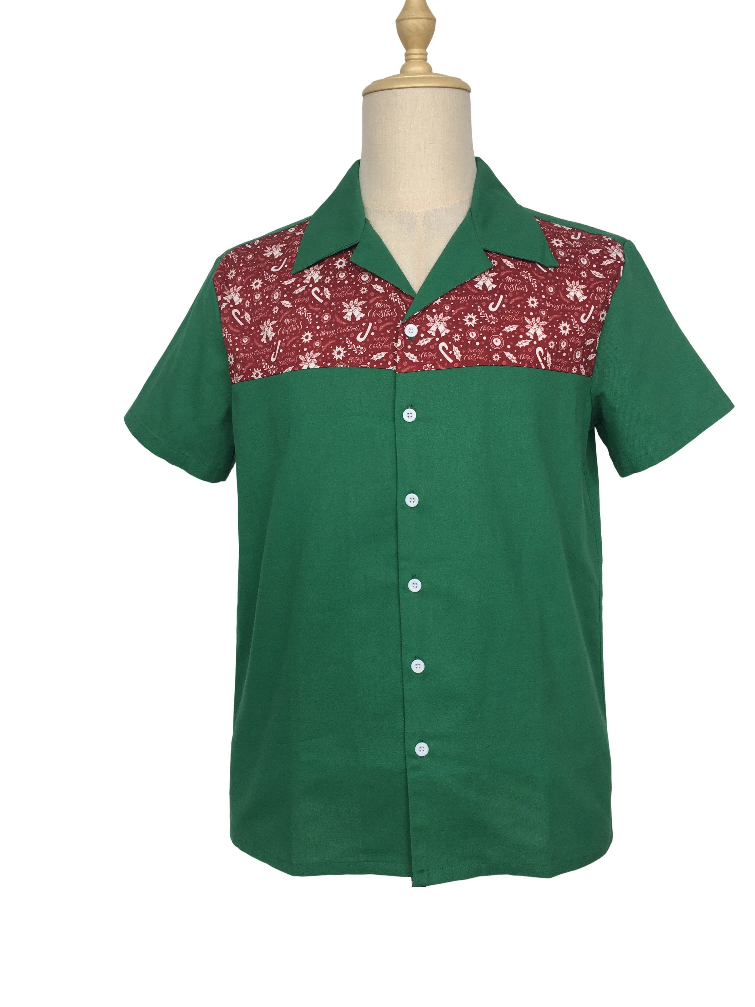 Other Green shirts, short sleeves,panel contrast,casual Size US M / EU 48-50 / 2 - 1 Thumbnail
