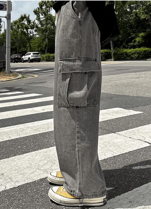 Japanese Brand × Jean Vintage washed distressed men's loose work jeans Size US 32 / EU 48 - 5 Thumbnail