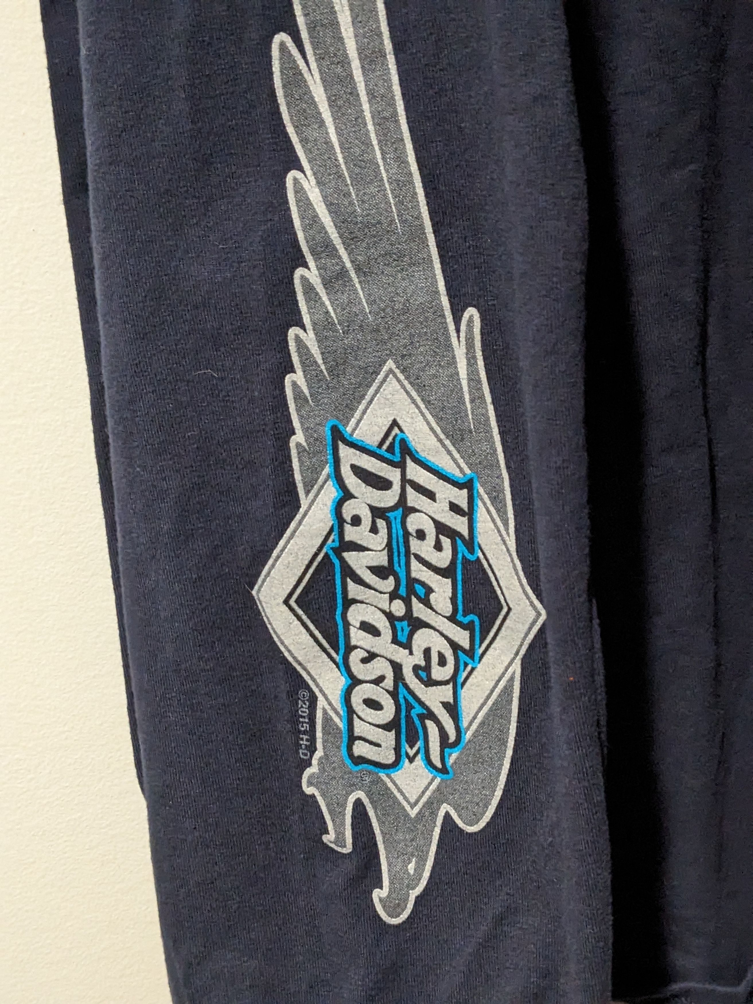 Harley Davidson × Vintage Vintage 2015 Harley Davidson Motorcycle Flames Long Sleeve Size US L / EU 52-54 / 3 - 5 Thumbnail
