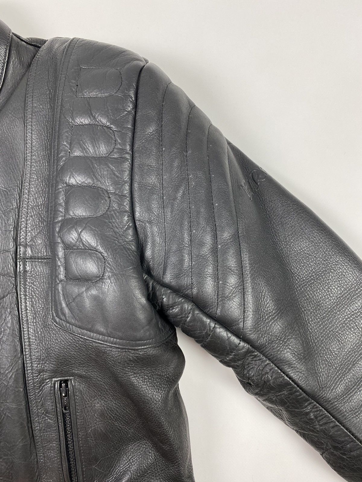 Vintage 1990’s Vintage Euro Style Heavy Leather Biker Jacket Size US M / EU 48-50 / 2 - 5 Thumbnail