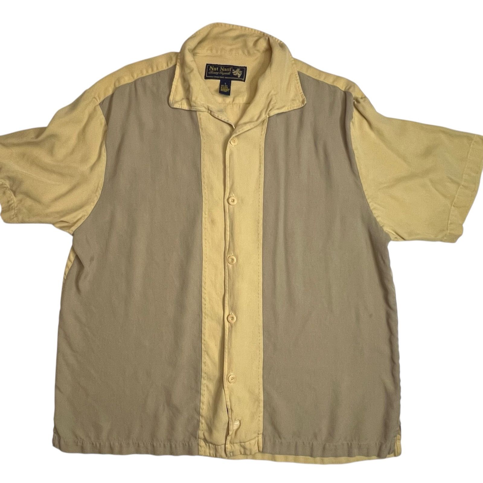 Nat Nast Nat Nast Originals Silk Shirt Yellow Short Sleeve Button Up Size US L / EU 52-54 / 3 - 9 Thumbnail