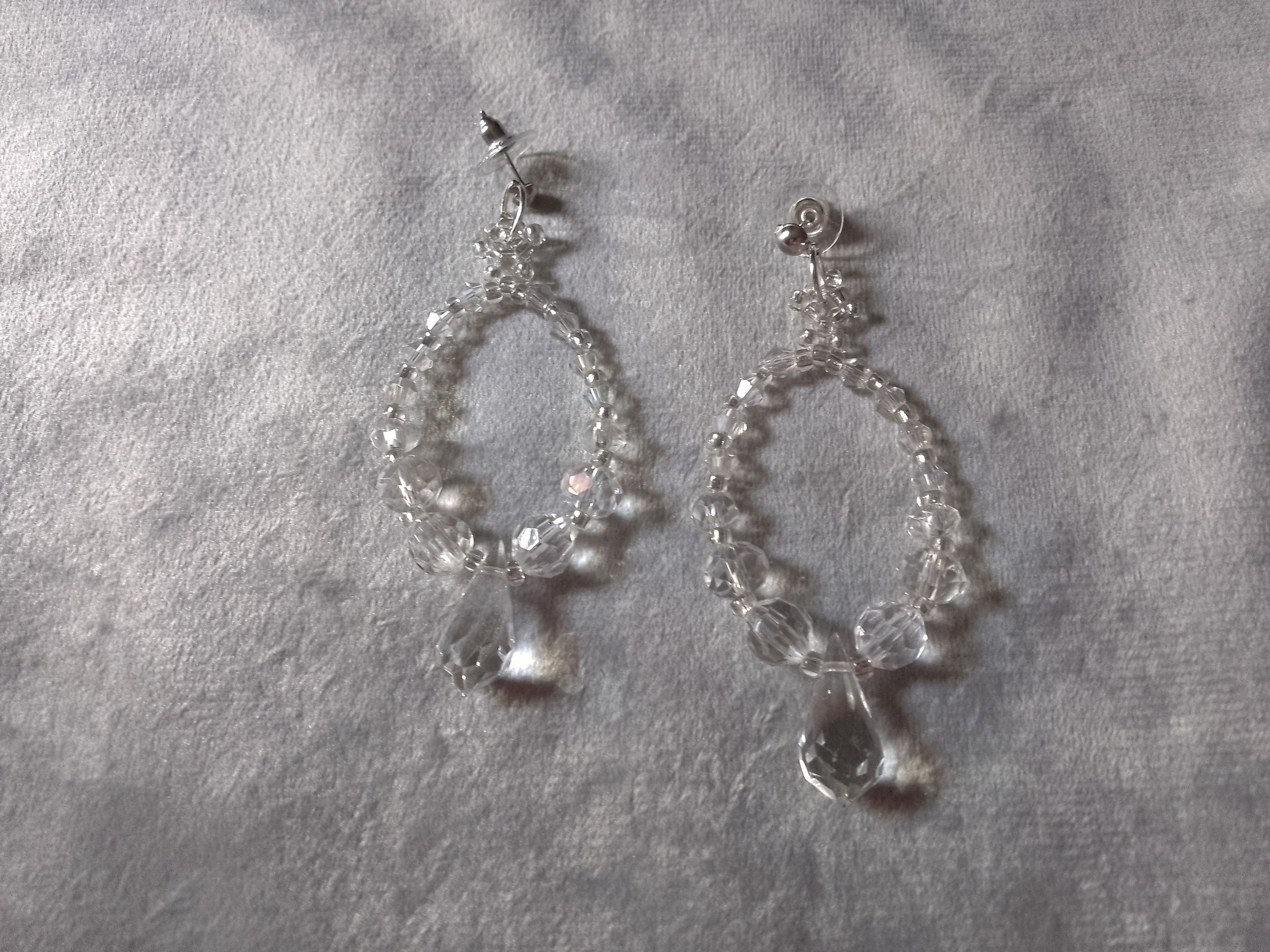 Handmade Earrings Fine Crystal Elegant Wedding Teardrop by Swarovski Size ONE SIZE - 7 Thumbnail