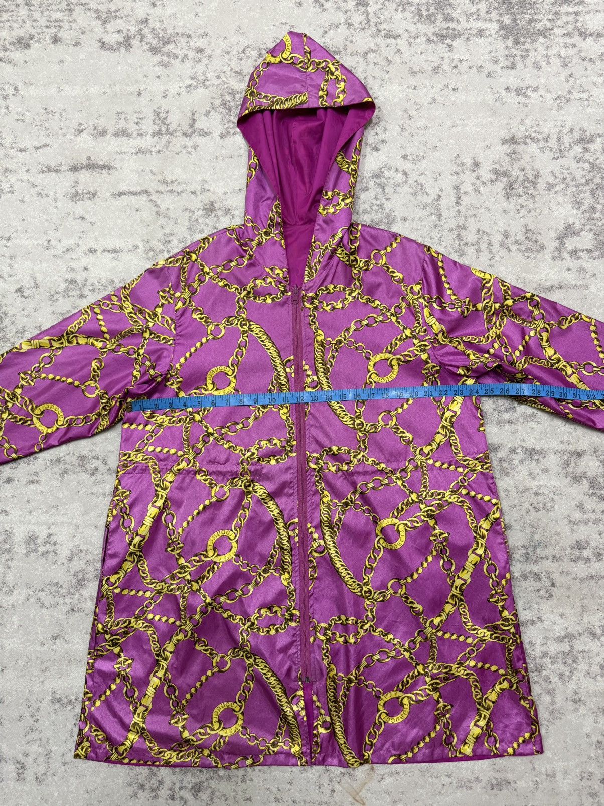 Fiorucci Vintage Fiorucci GoldChain Raincoat Parka Windbreaker Jacket Size XL / US 12-14 / IT 48-50 - 19 Thumbnail