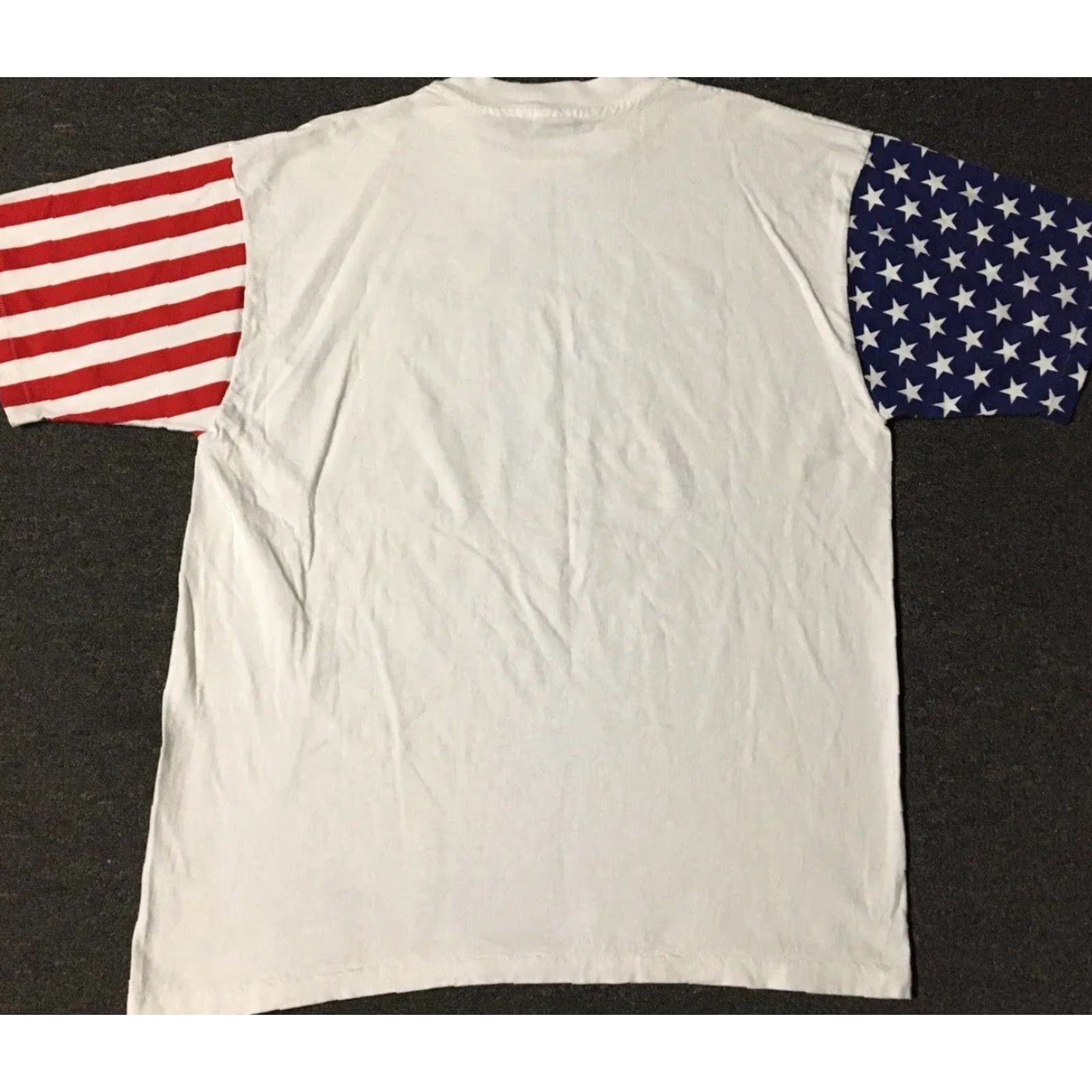 NASCAR VINTAGE 80s American Flag Shirt XL USA Army Military Biker AOP NASCAR Grunge Red White Size US XL / EU 56 / 4 - 5 Thumbnail