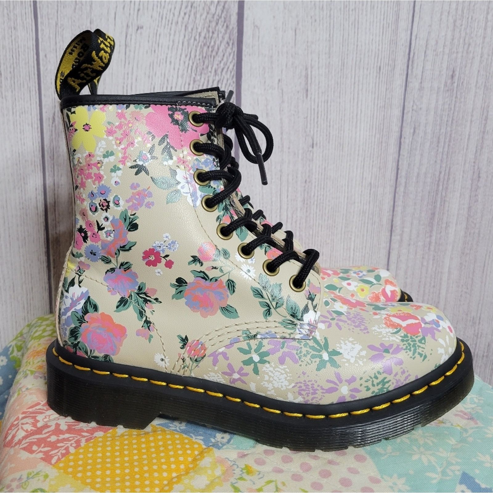 Dr. Martens Dr. Martens 1460 Floral Mash Up Lace Up Boots, size US 5 Size US 5 / IT 35 - 4 Thumbnail
