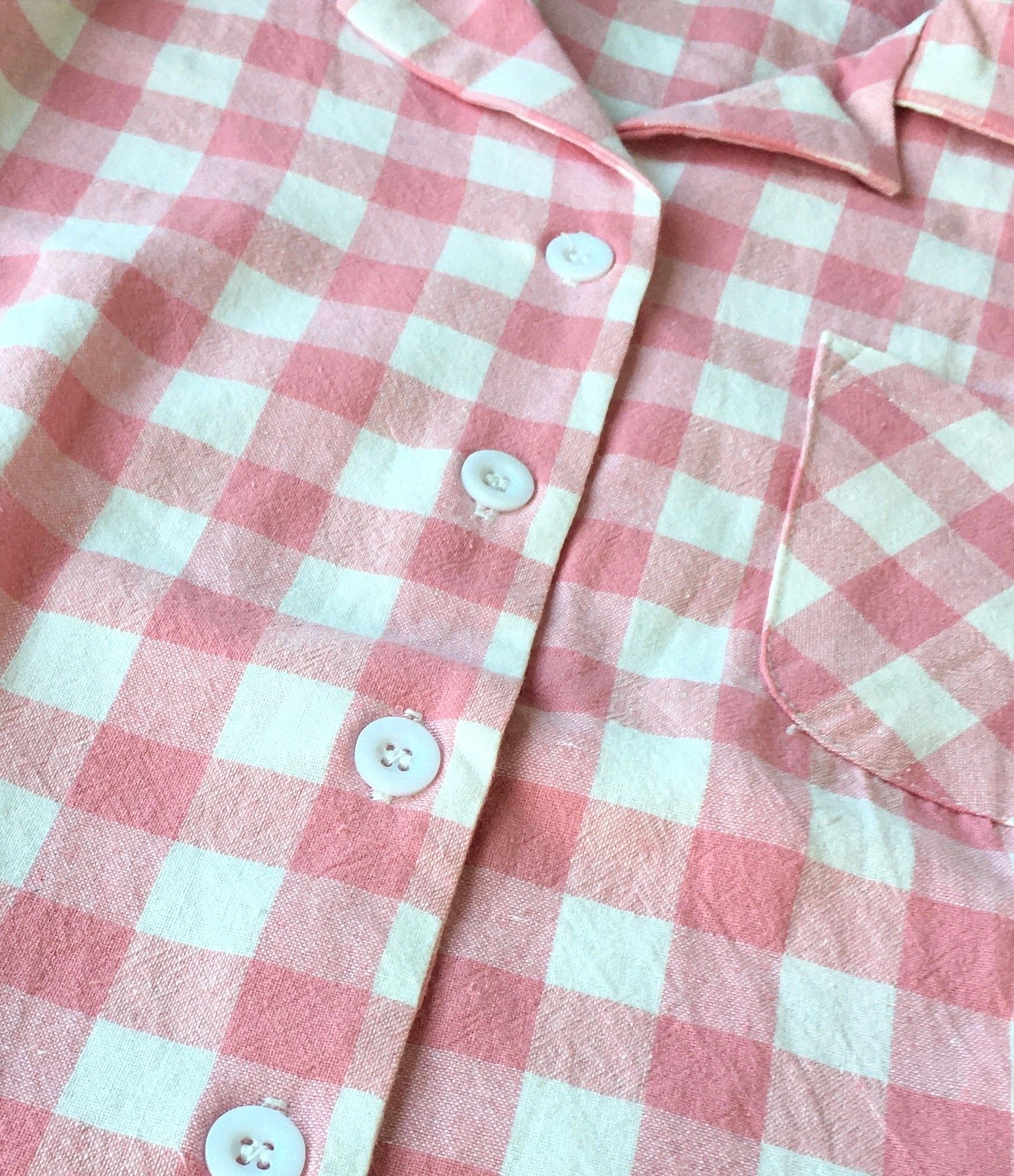 Other Women Blouse Pink&White Checker Short Sleeves Vintage Shirt Size XXL / US 16-18 / IT 52-54 - 6 Thumbnail