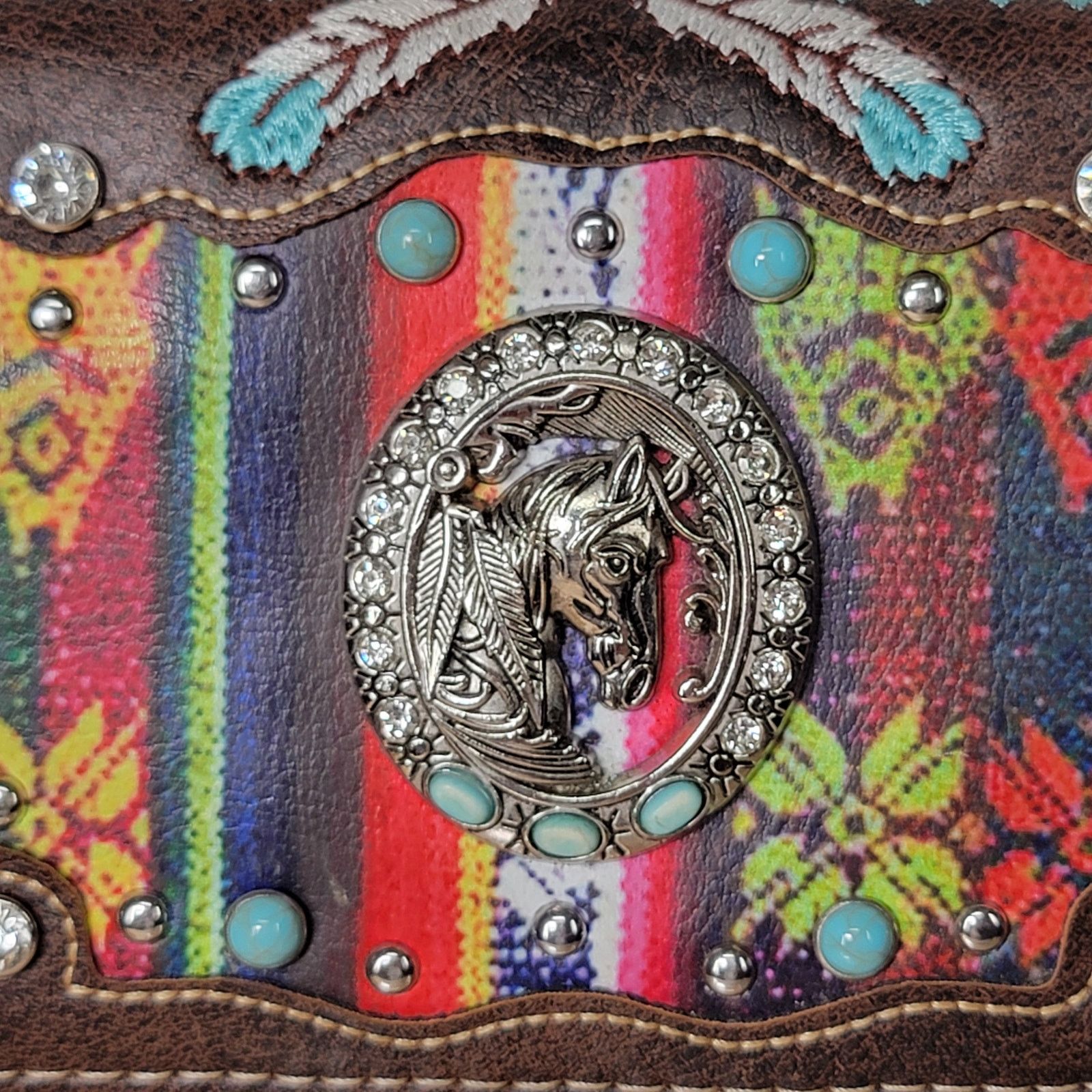 Other Unbranded Southwestern Style Faux Leather Clutch Wallet Size ONE SIZE - 2 Thumbnail