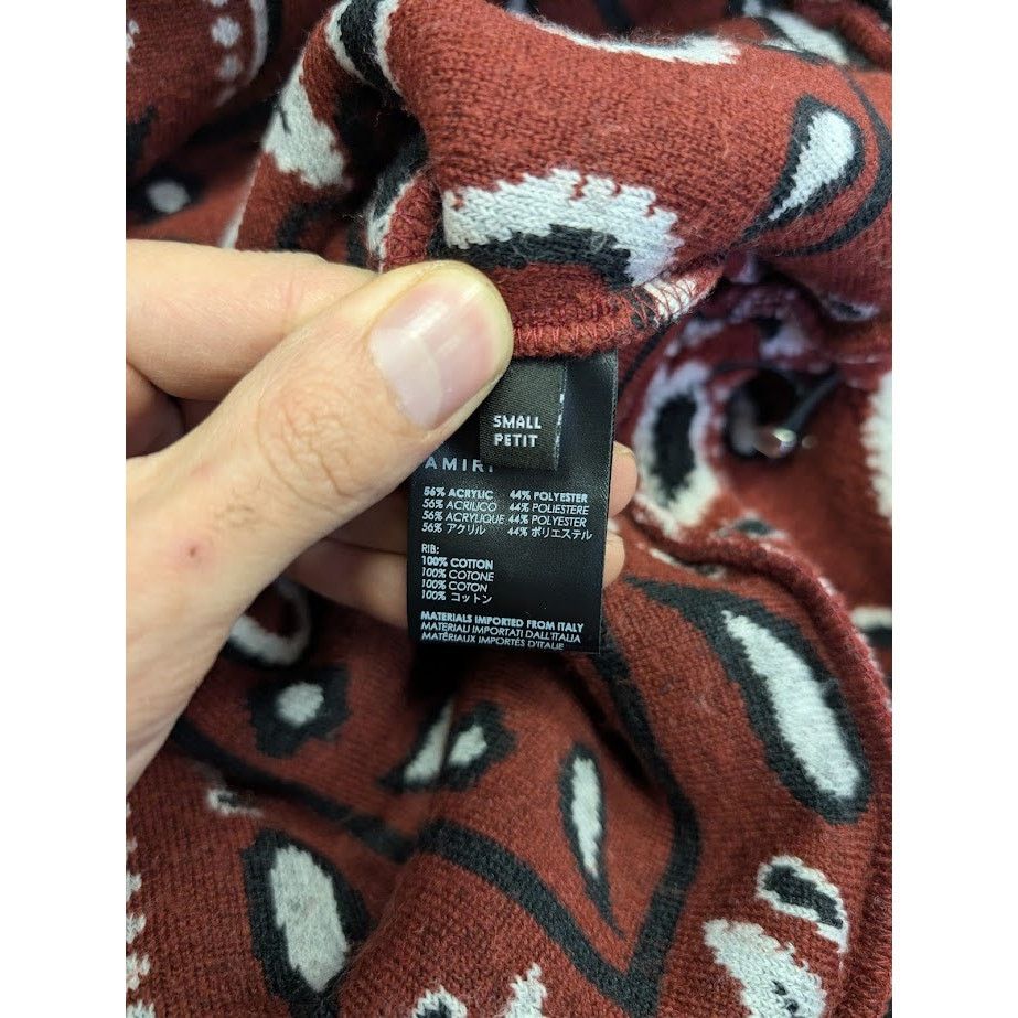 Amiri o1rshd1 Printed Bandana Fleece Hoodie in Red/Black Size US S / EU 44-46 / 1 - 18 Thumbnail