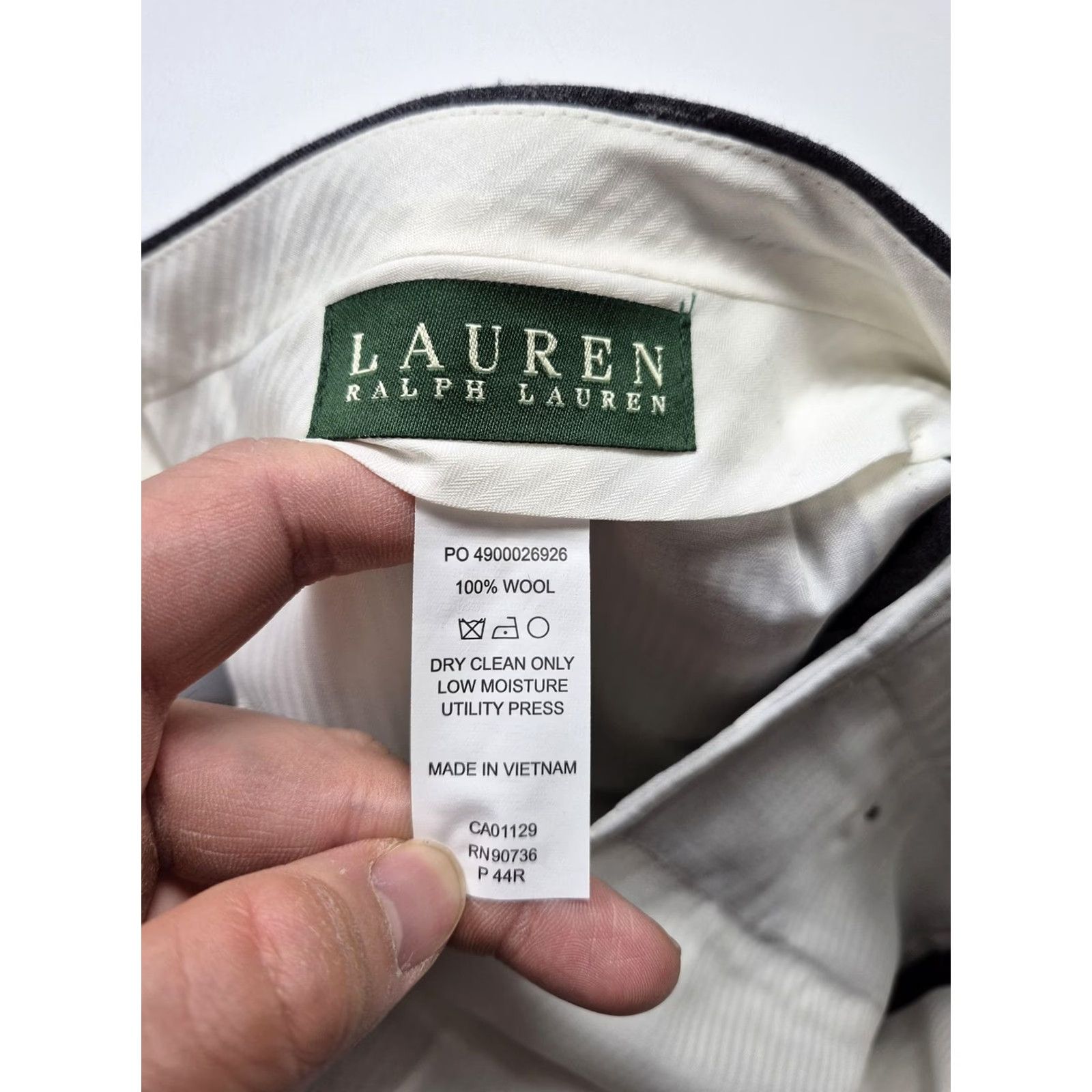 Ralph Lauren VTG Lauren Ralph Lauren Dress Pants Men 44x36 Gray Wool Flat Front Unhemmed Adjustable Hem Slant Pockets Dress Trousers Formal Office Winter Size US 44 / EU 60 - 3 Thumbnail