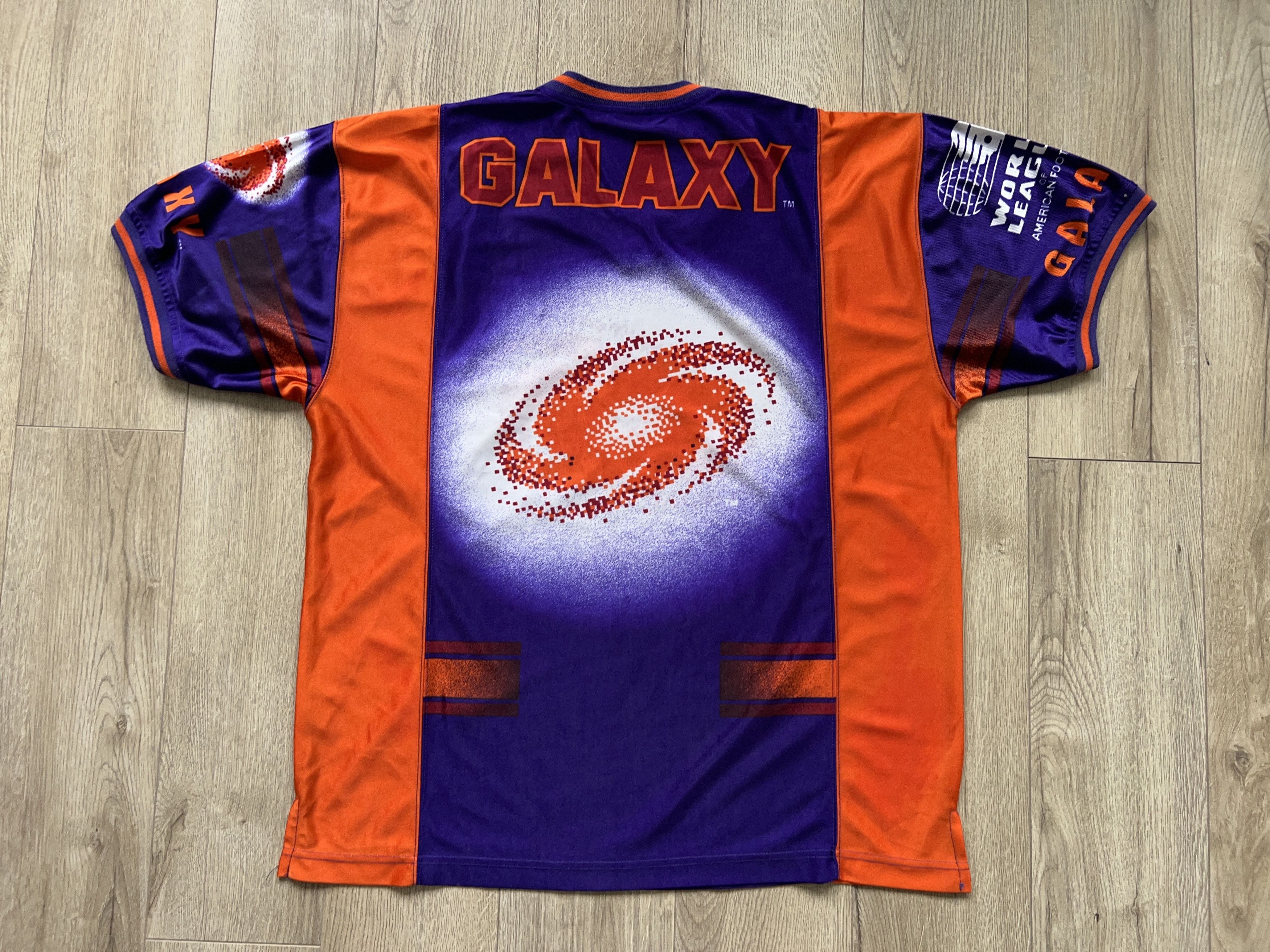 NFL × Vintage Frankfurt Galaxy Nutmeg Mills American Football Jersey Size US L / EU 52-54 / 3 - 8 Thumbnail